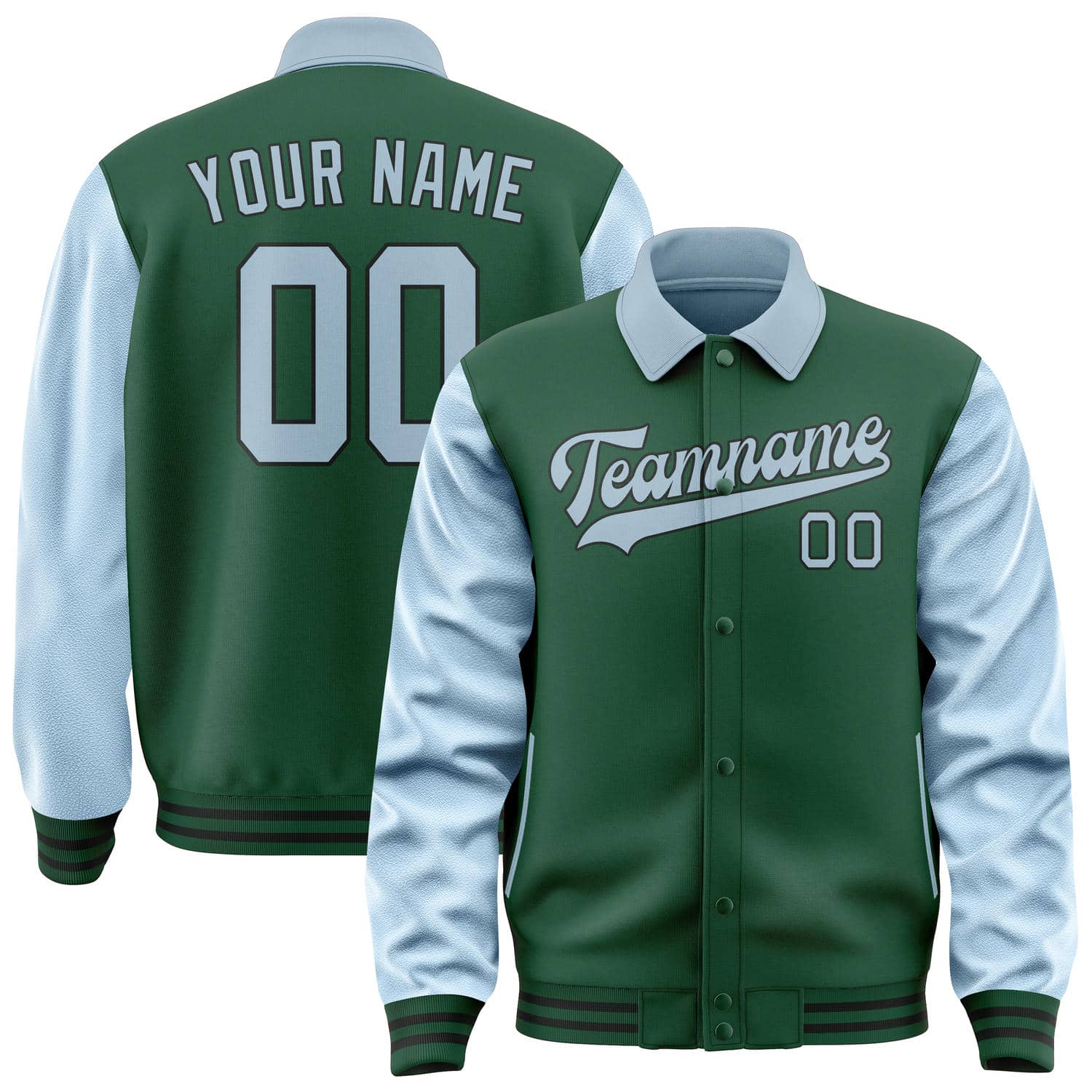 Custom Green Light Blue Jacket