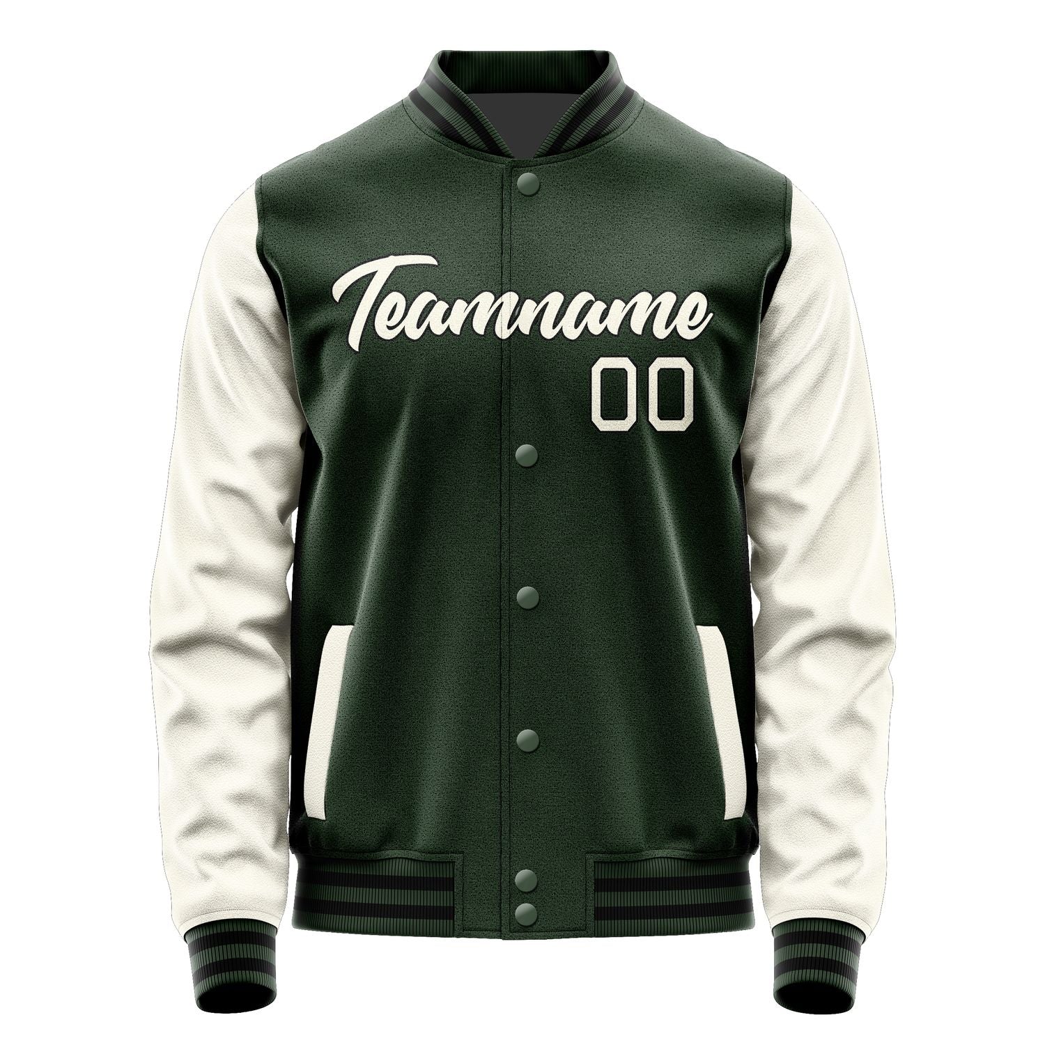 Custom Dark Green Cream Jacket JA0606030617B21703