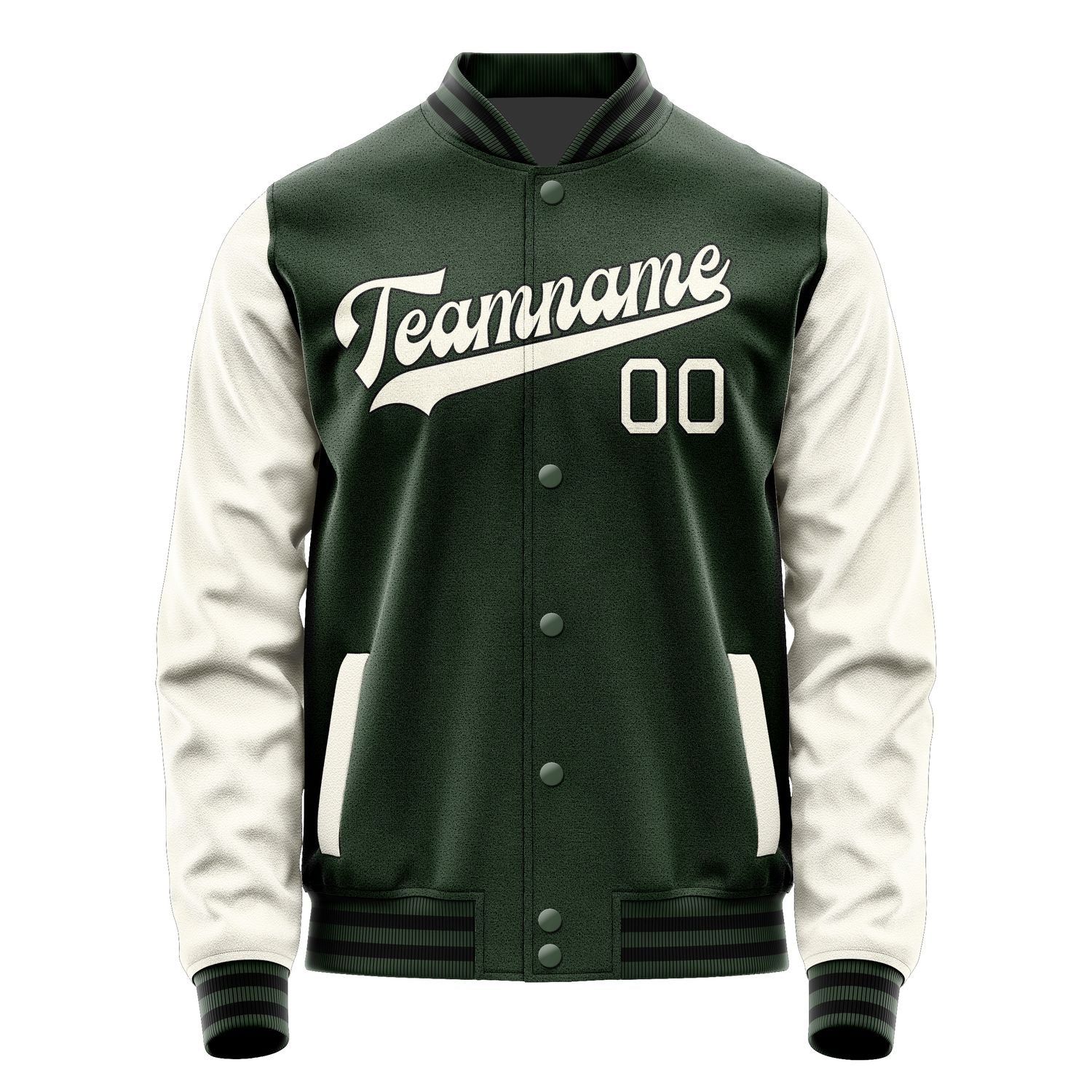 Custom Dark Green Cream Jacket JA0606030617B31703