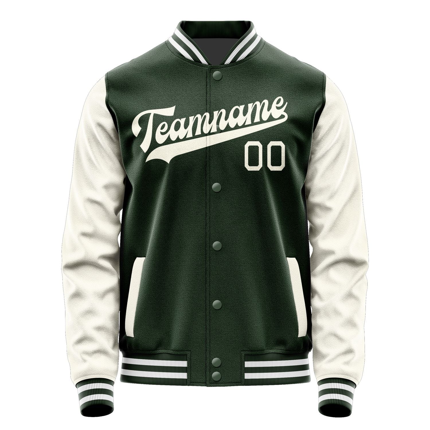 Custom Dark Green Cream Jacket JA0606030618B31803