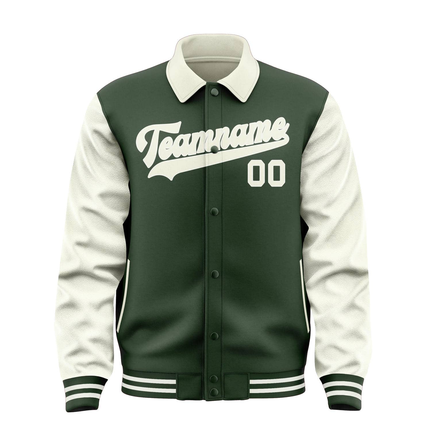 Custom Dark Green Cream Jacket