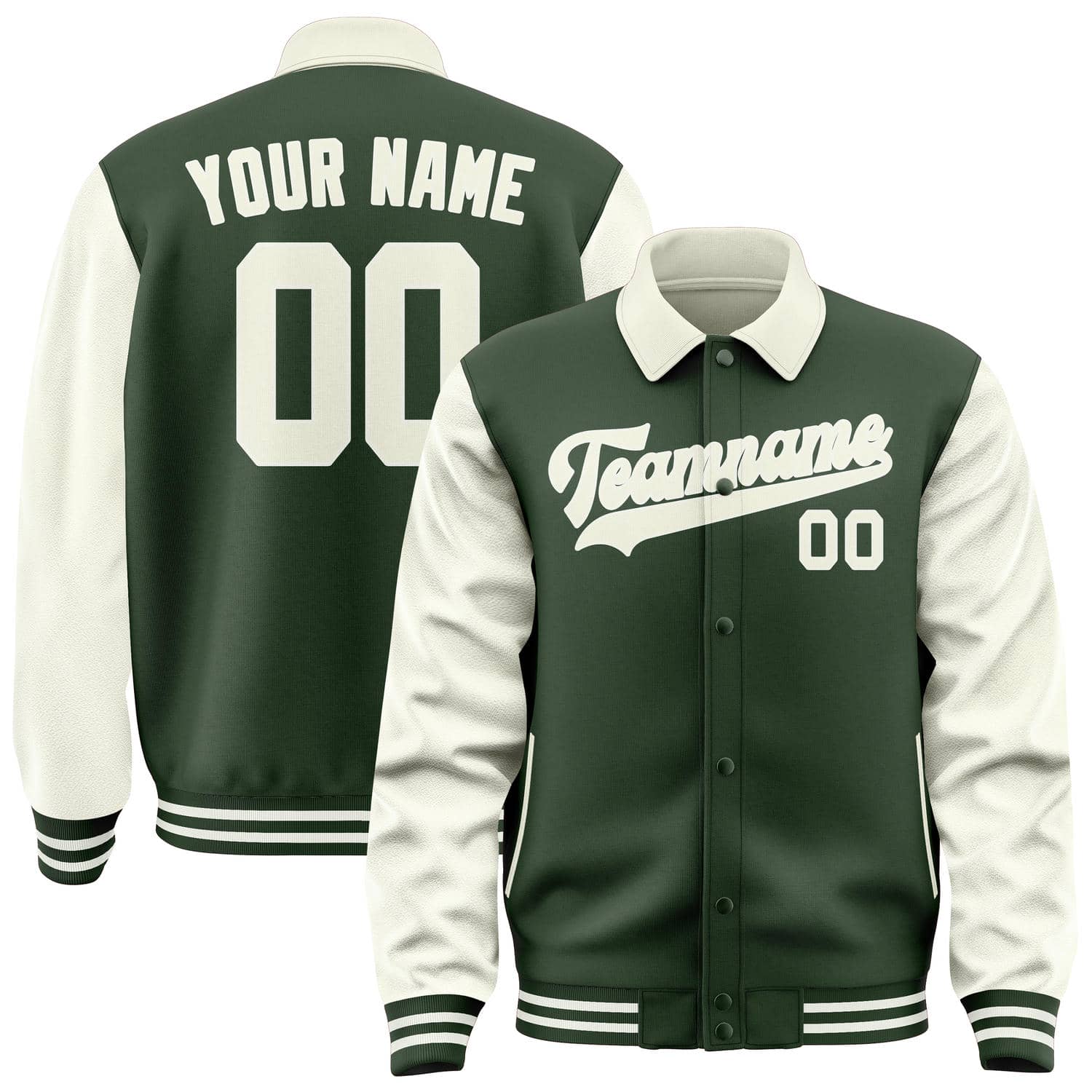 Custom Dark Green Cream Jacket