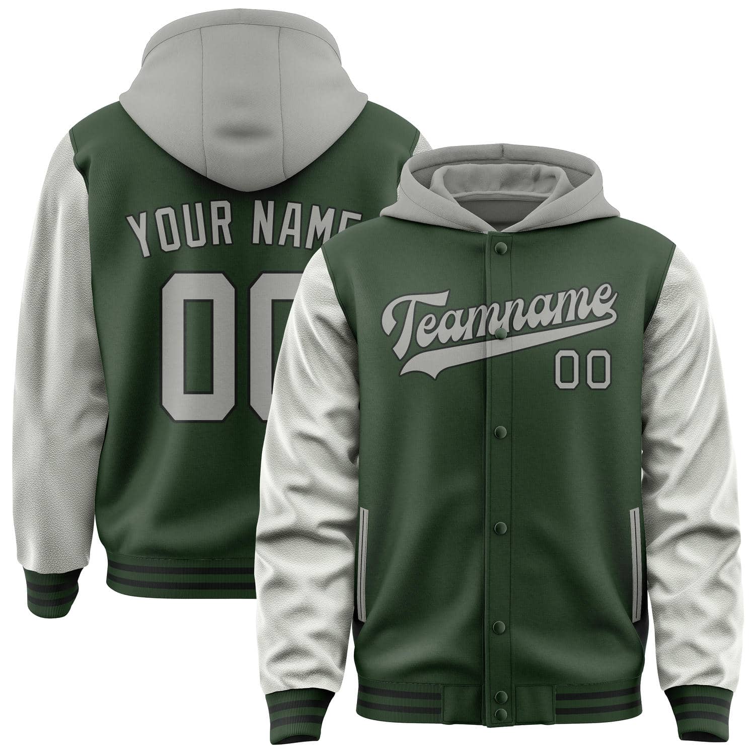 Custom Dark Green Gray Jacket