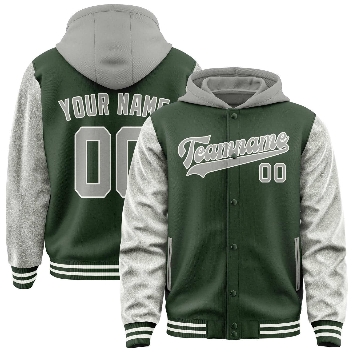 Custom Dark Green Gray Jacket