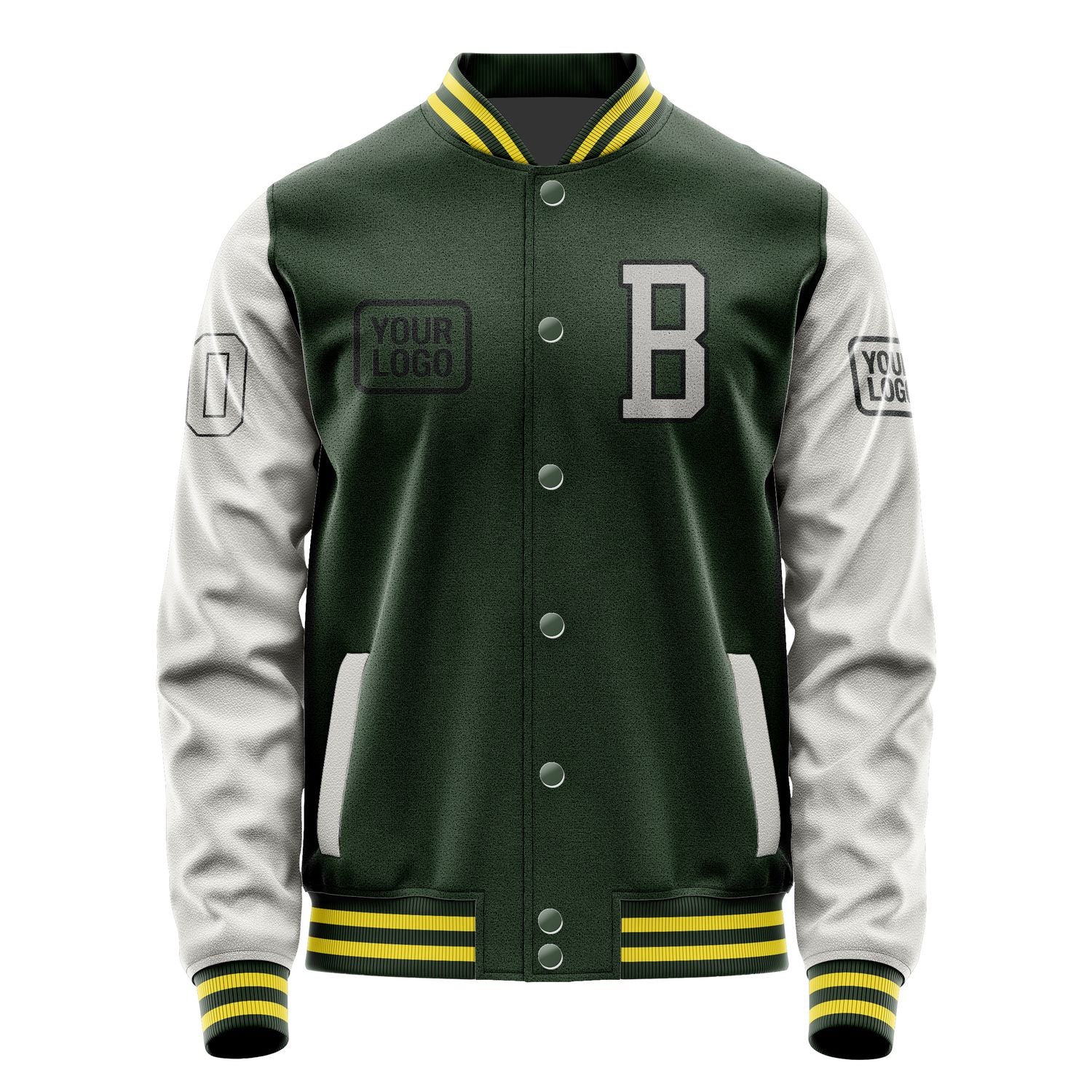 Custom Dark Green Gray Jacket JA060604062617040417