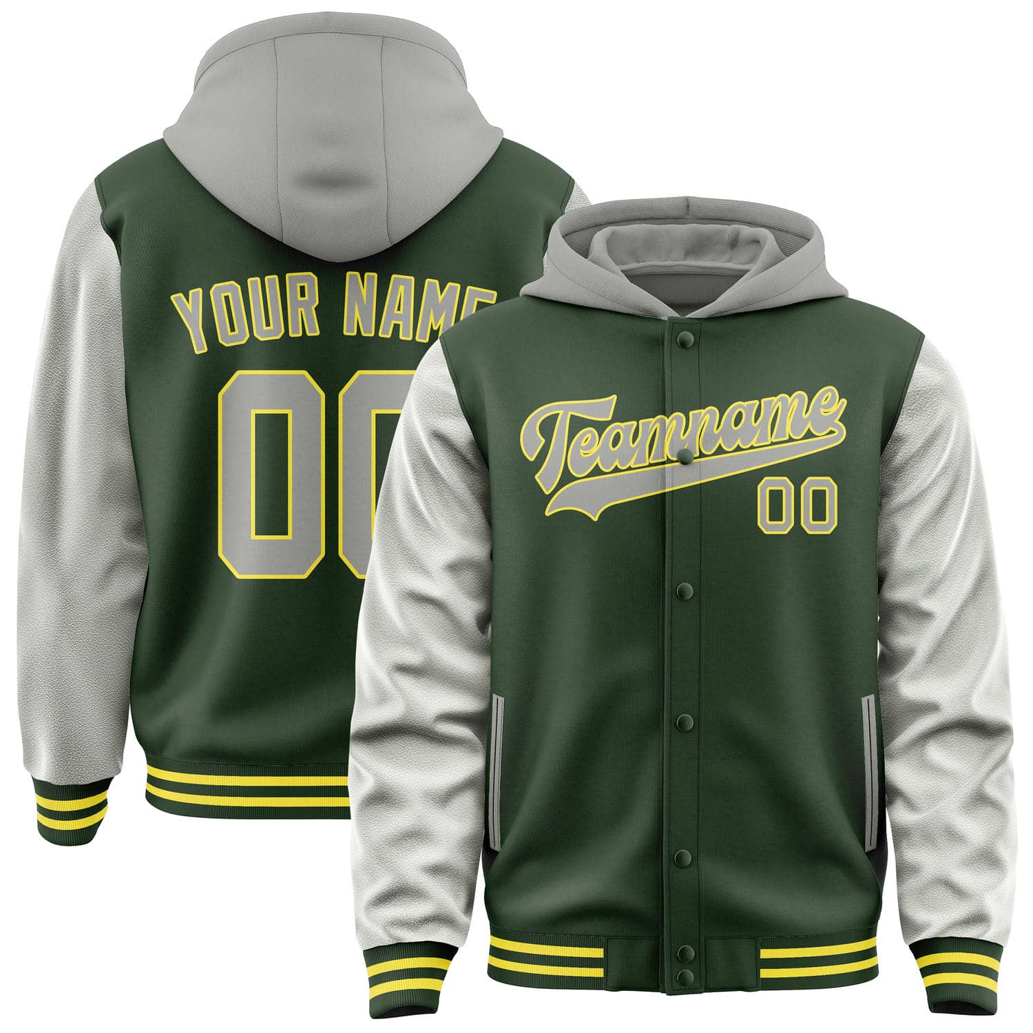 Custom Dark Green Gray Jacket