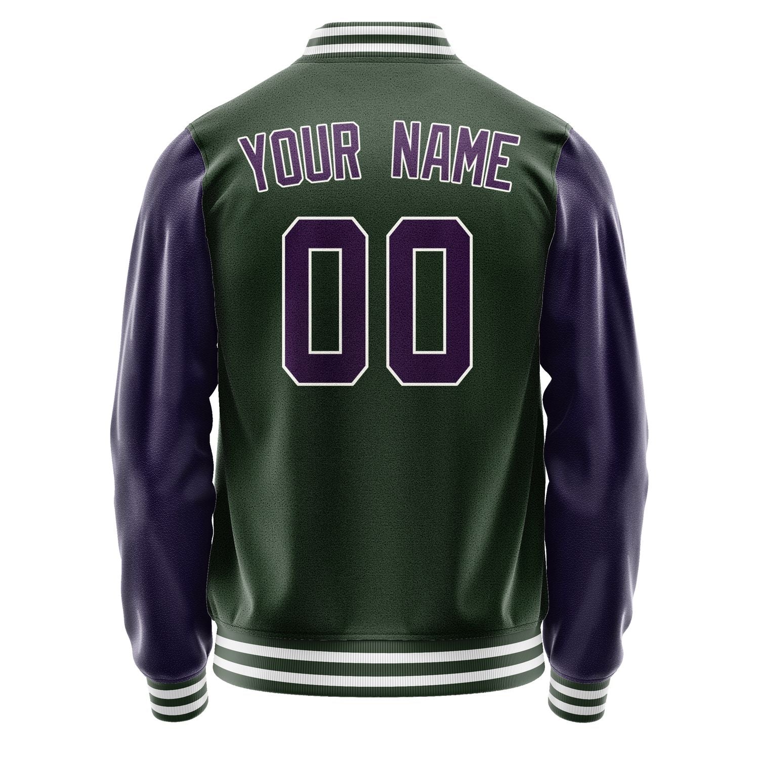 Custom Dark Green Purple Jacket JA0606070618B31807