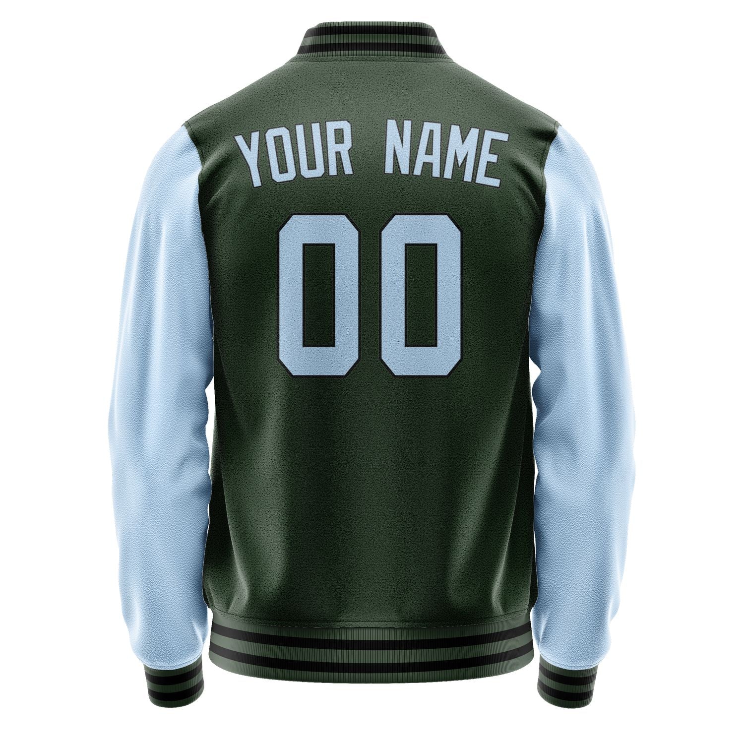 Custom Dark Green Light Blue Jacket JA0606080617B31708