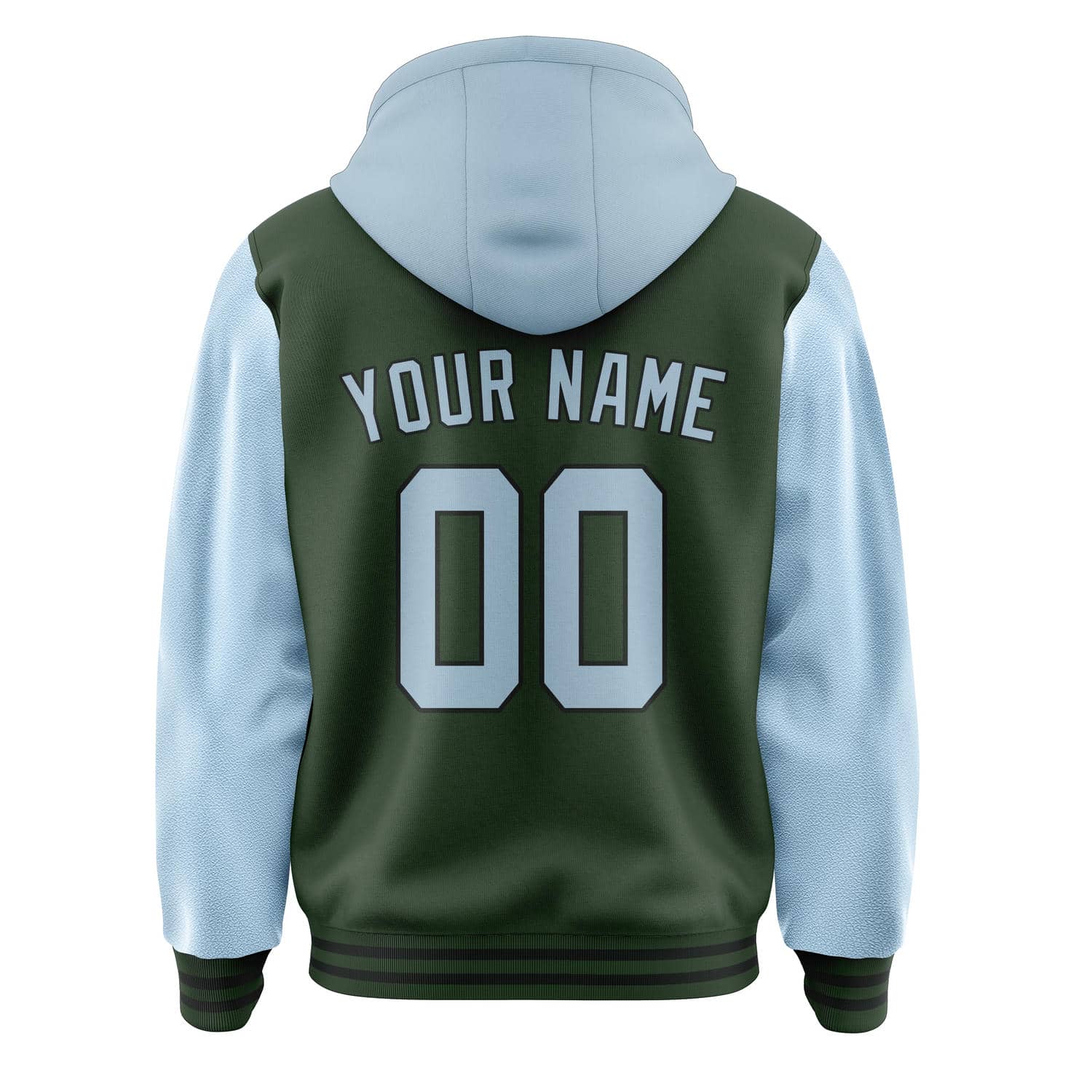 Custom Dark Green Light Blue Jacket