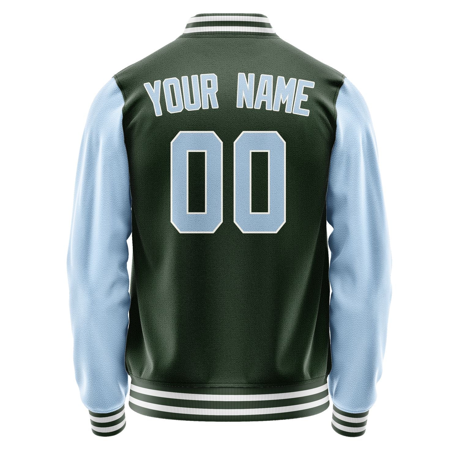 Custom Dark Green Light Blue Jacket JA0606080618B31808