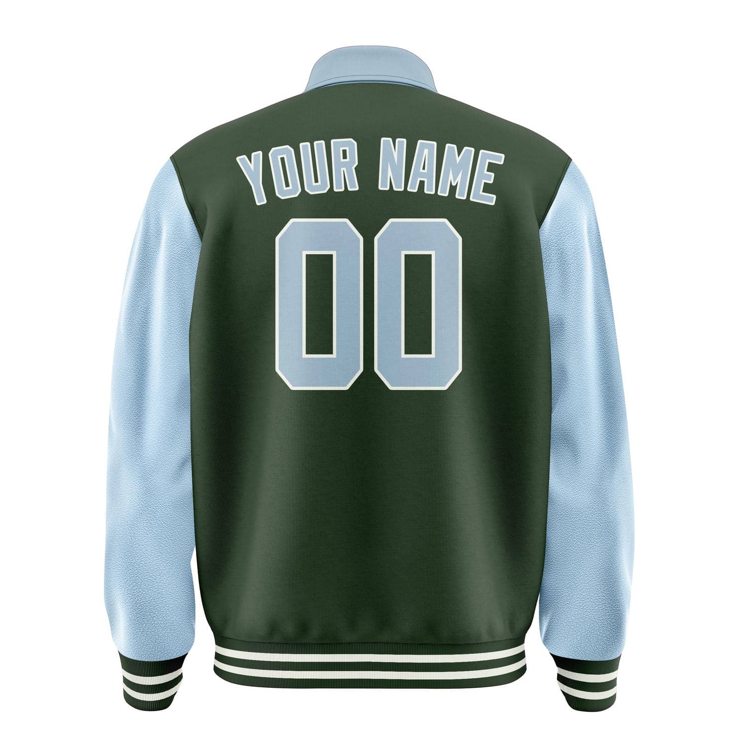 Custom Dark Green Light Blue Jacket