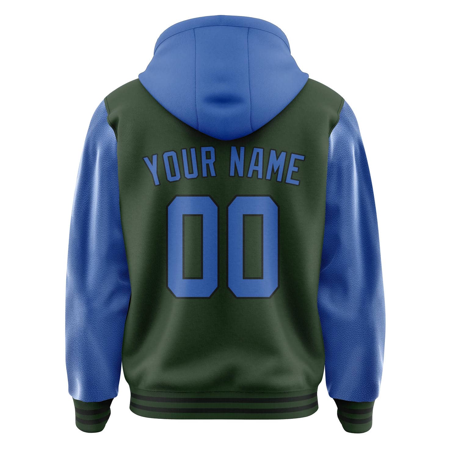 Custom Dark Green Sky Blue Jacket