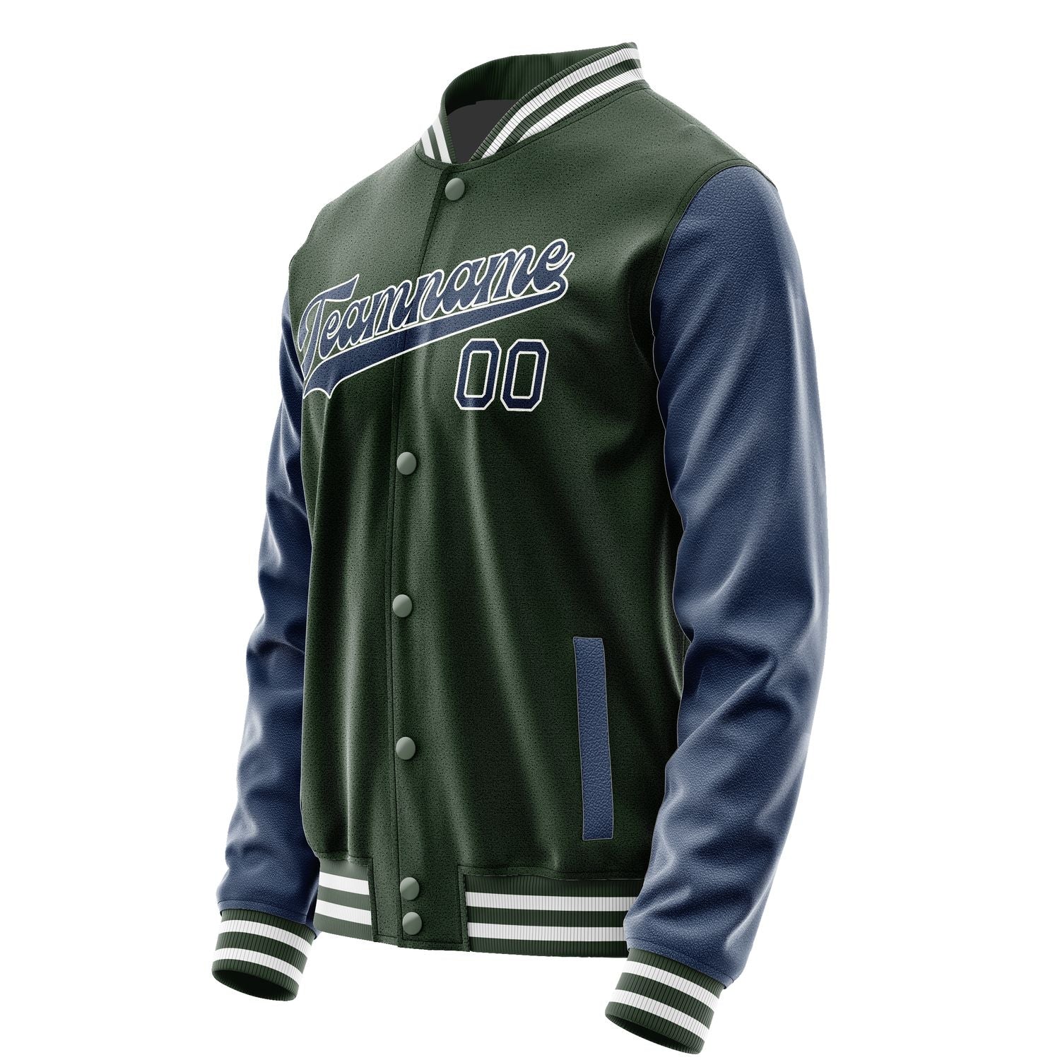 Custom Dark Green Blue Jacket JA0606100618B31810