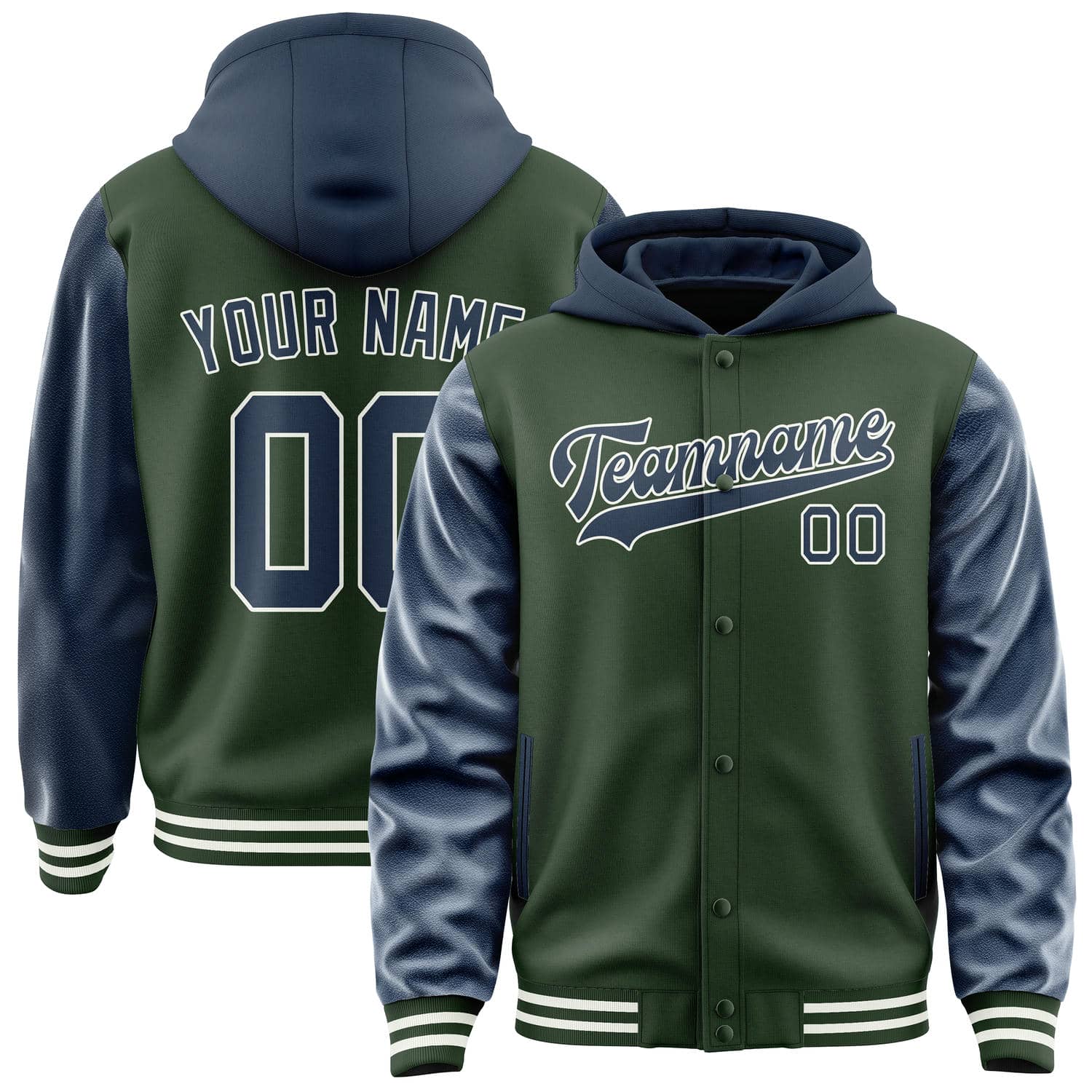 Custom Dark Green Blue Jacket
