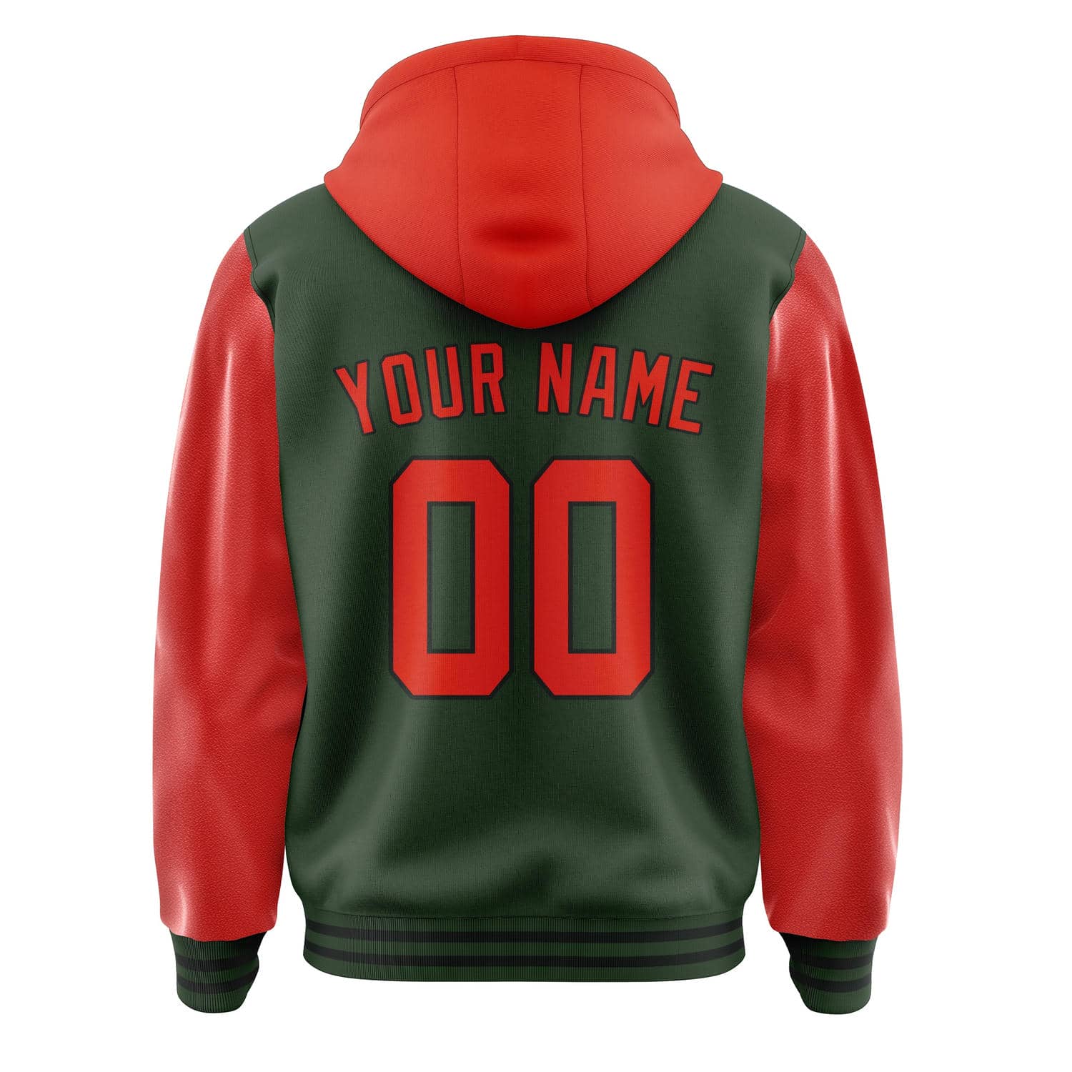 Custom Dark Green Orange Red Jacket