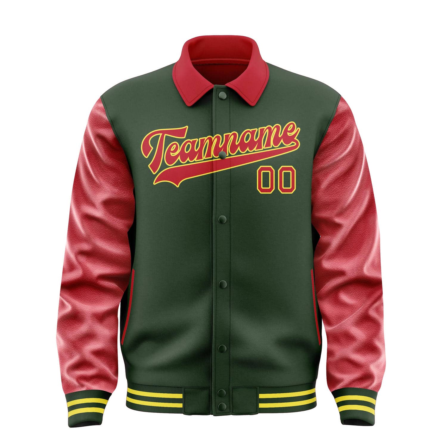 Custom Dark Green Red Jacket