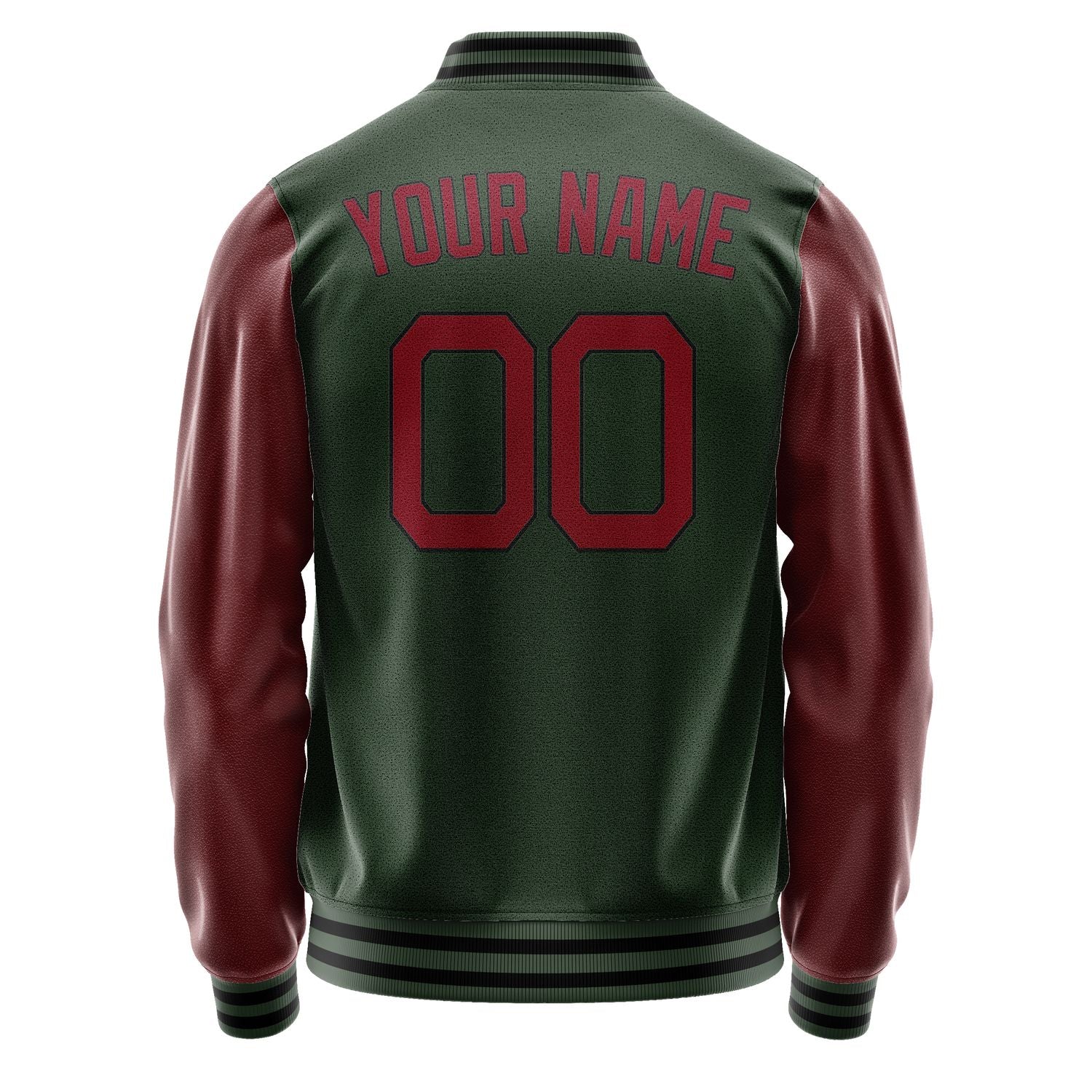 Custom Dark Green Crimson Red Jacket JA0606150617B21715