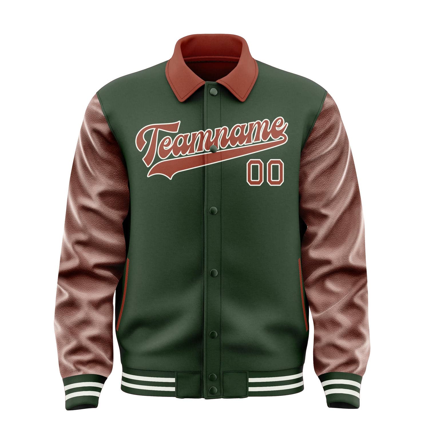 Custom Dark Green Coral Red Jacket