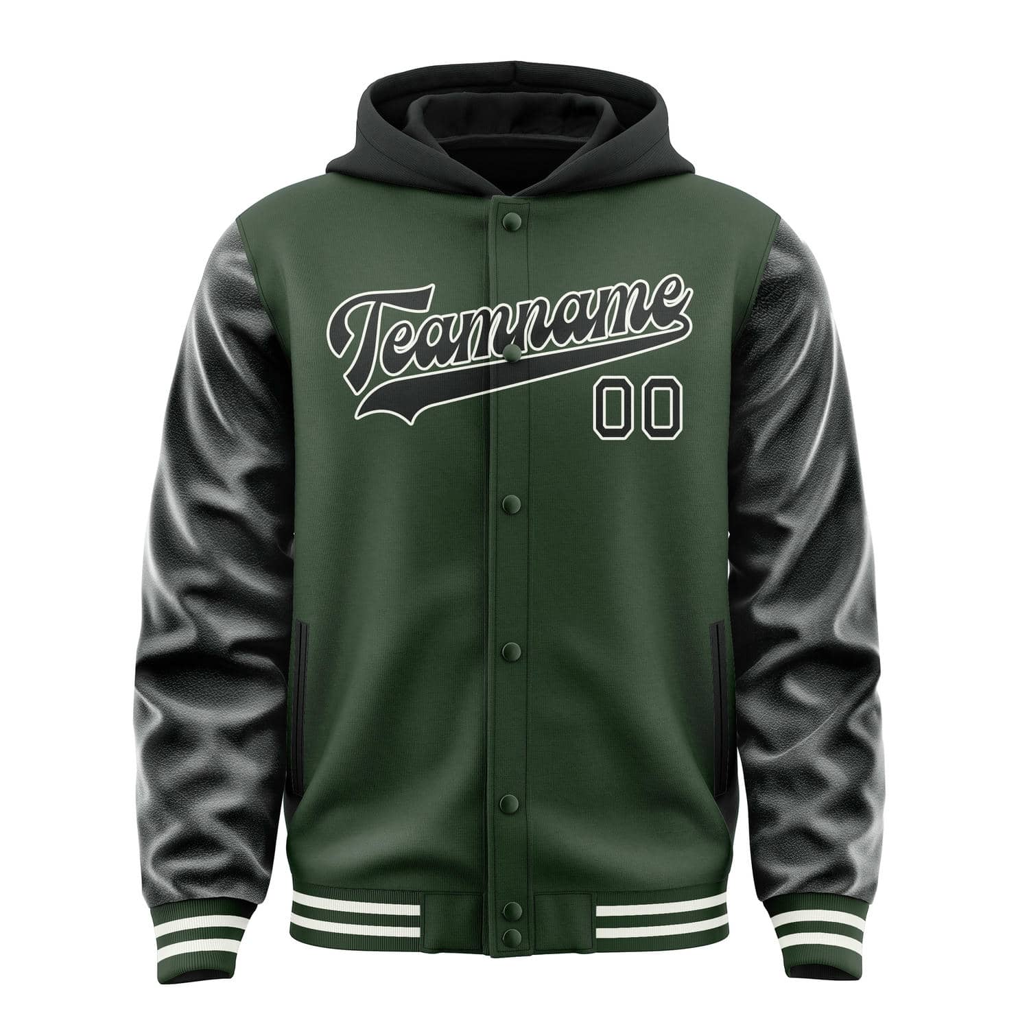 Custom Dark Green Black Jacket