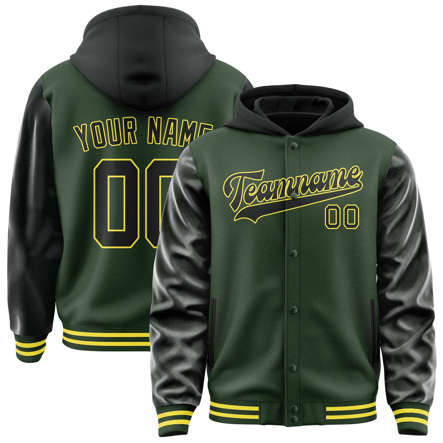 Custom Dark Green Black Jacket
