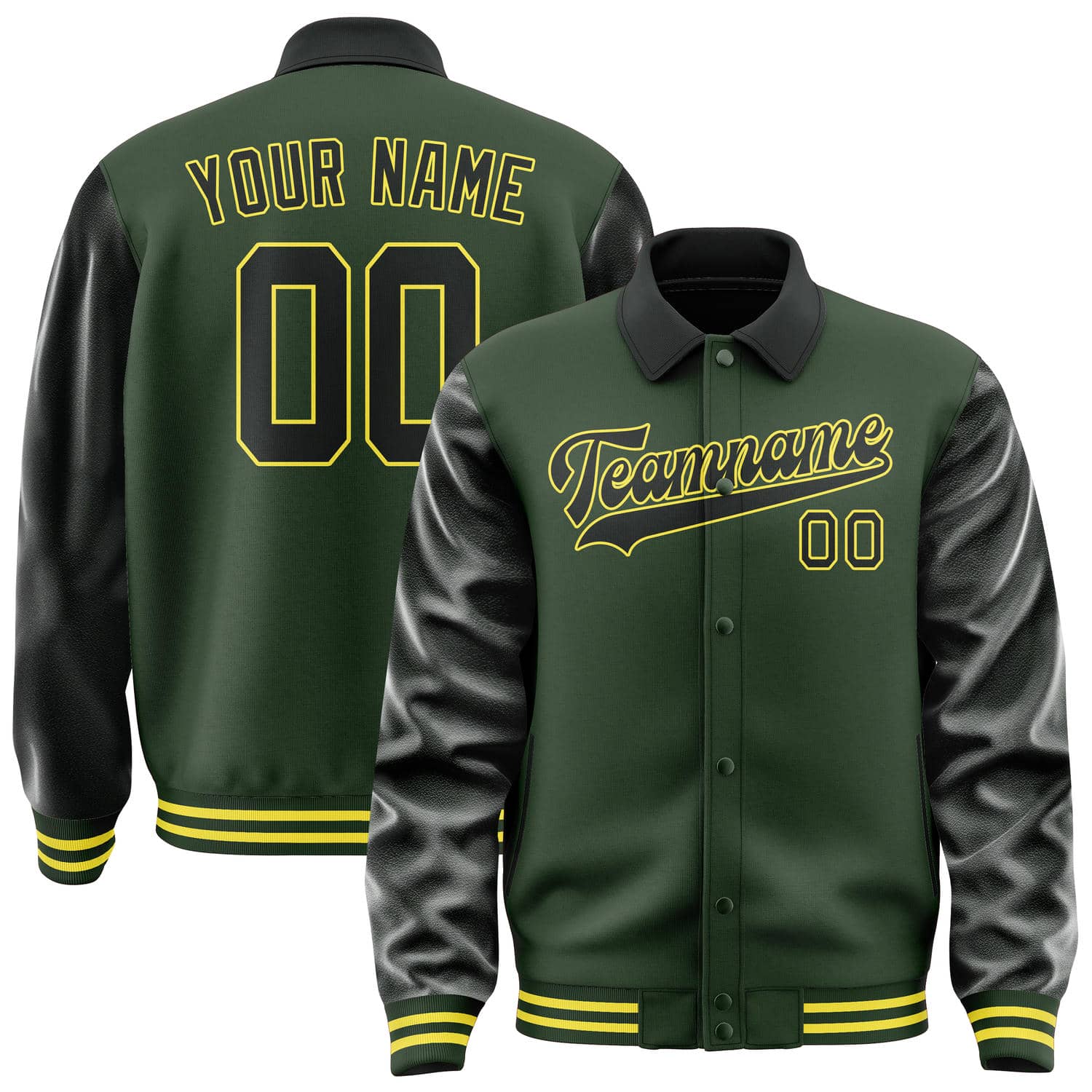Custom Dark Green Black Jacket