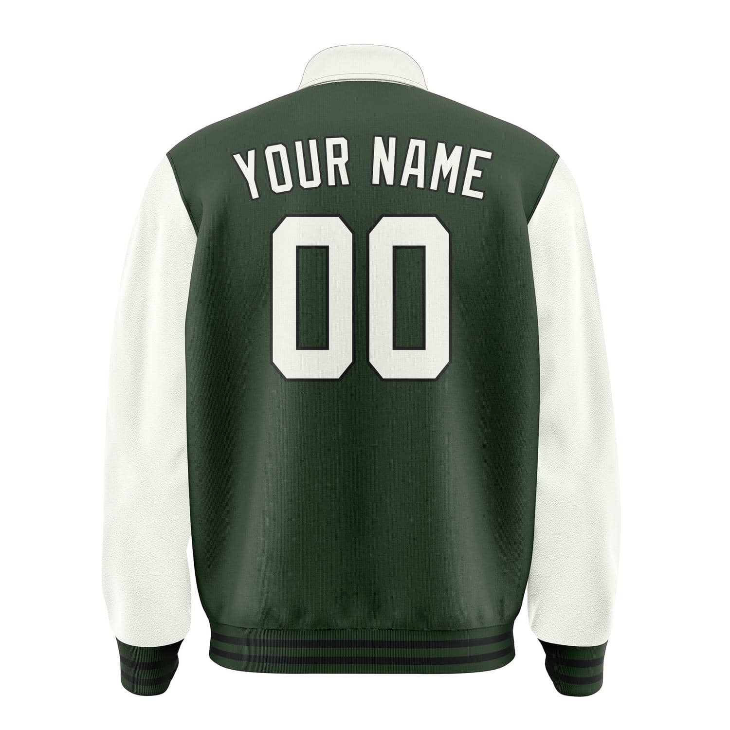Custom Dark Green White Jacket