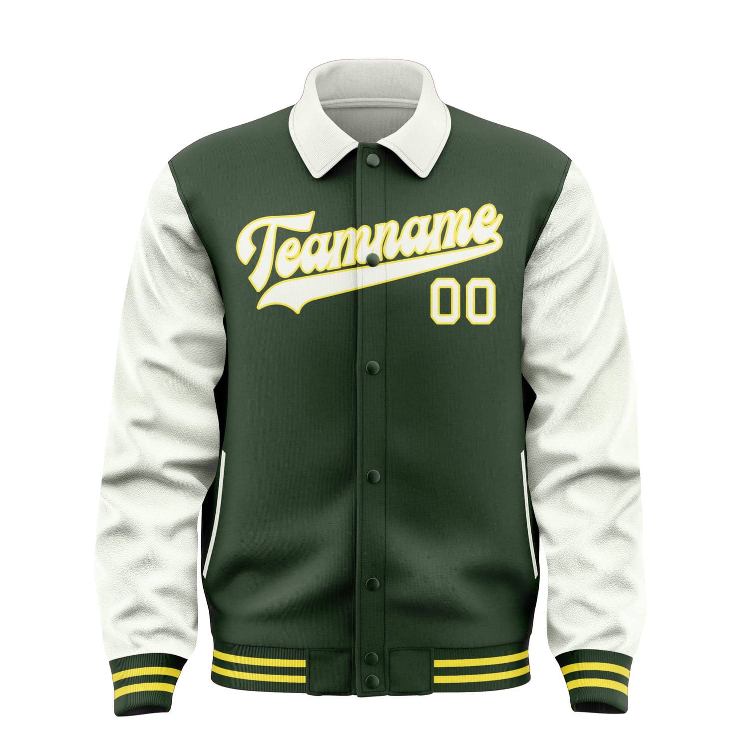 Custom Dark Green White Jacket