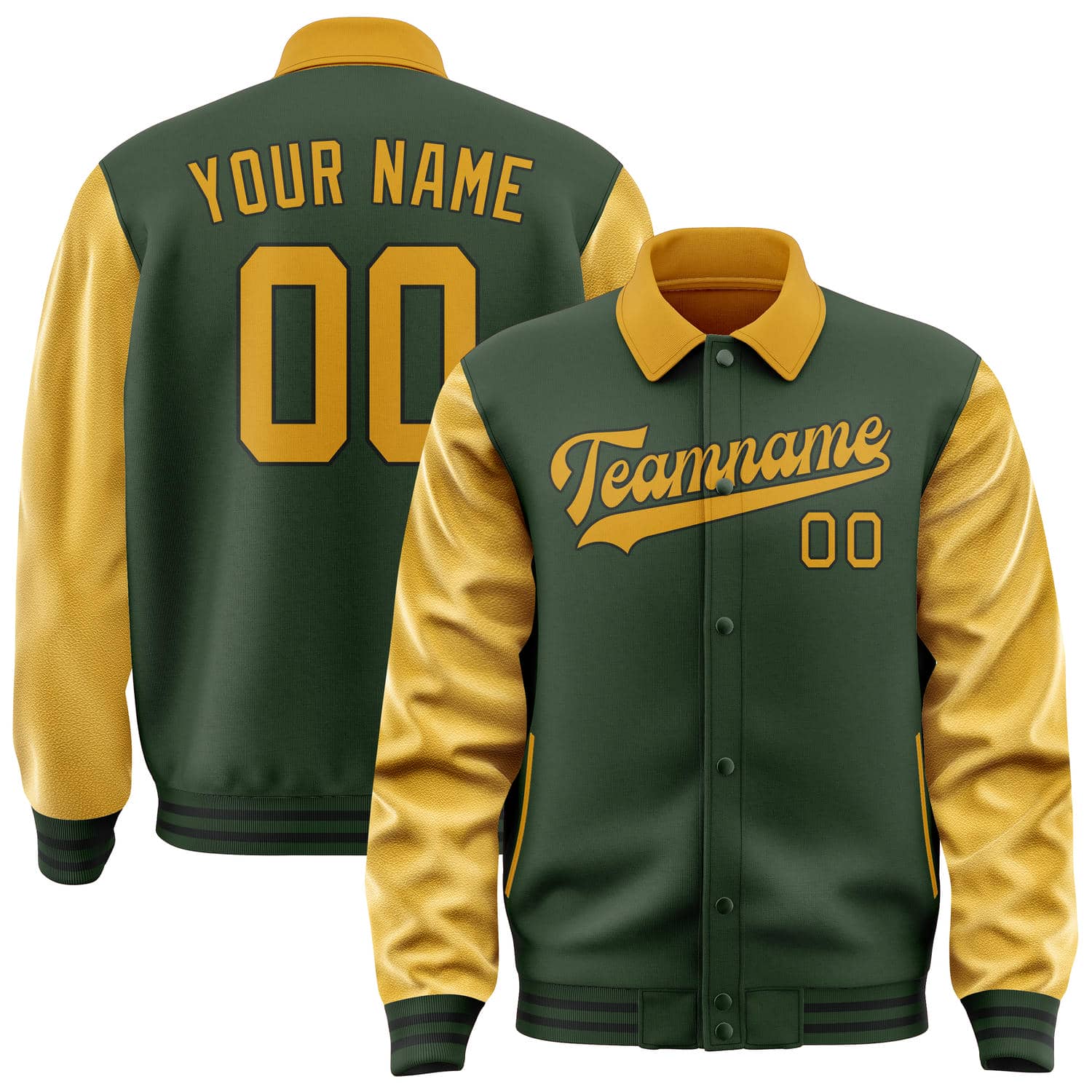 Custom Dark Green Yellow Jacket