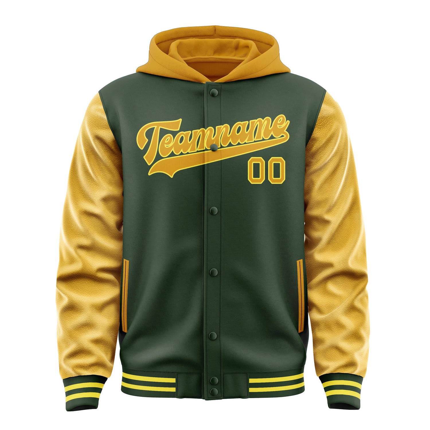 Custom Dark Green Yellow Jacket