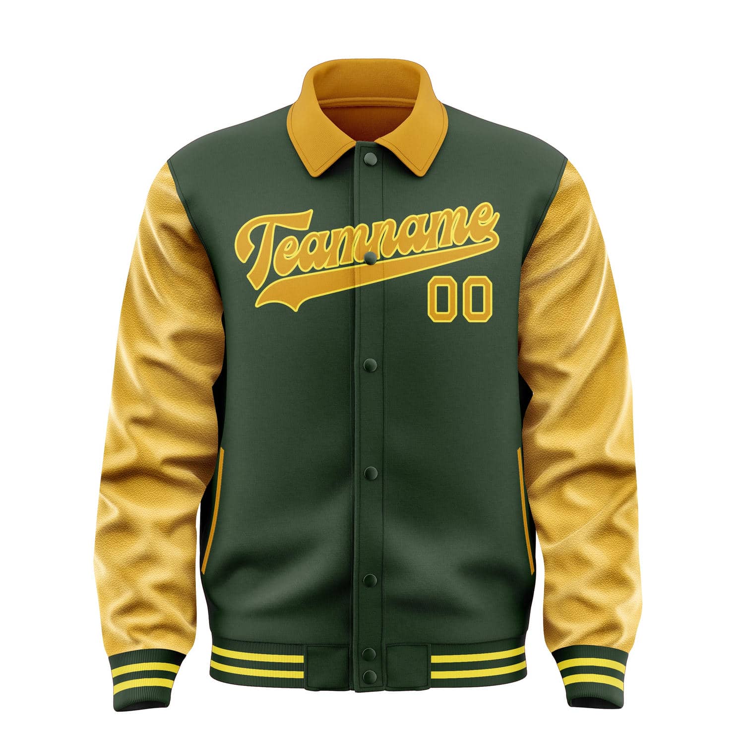 Custom Dark Green Yellow Jacket
