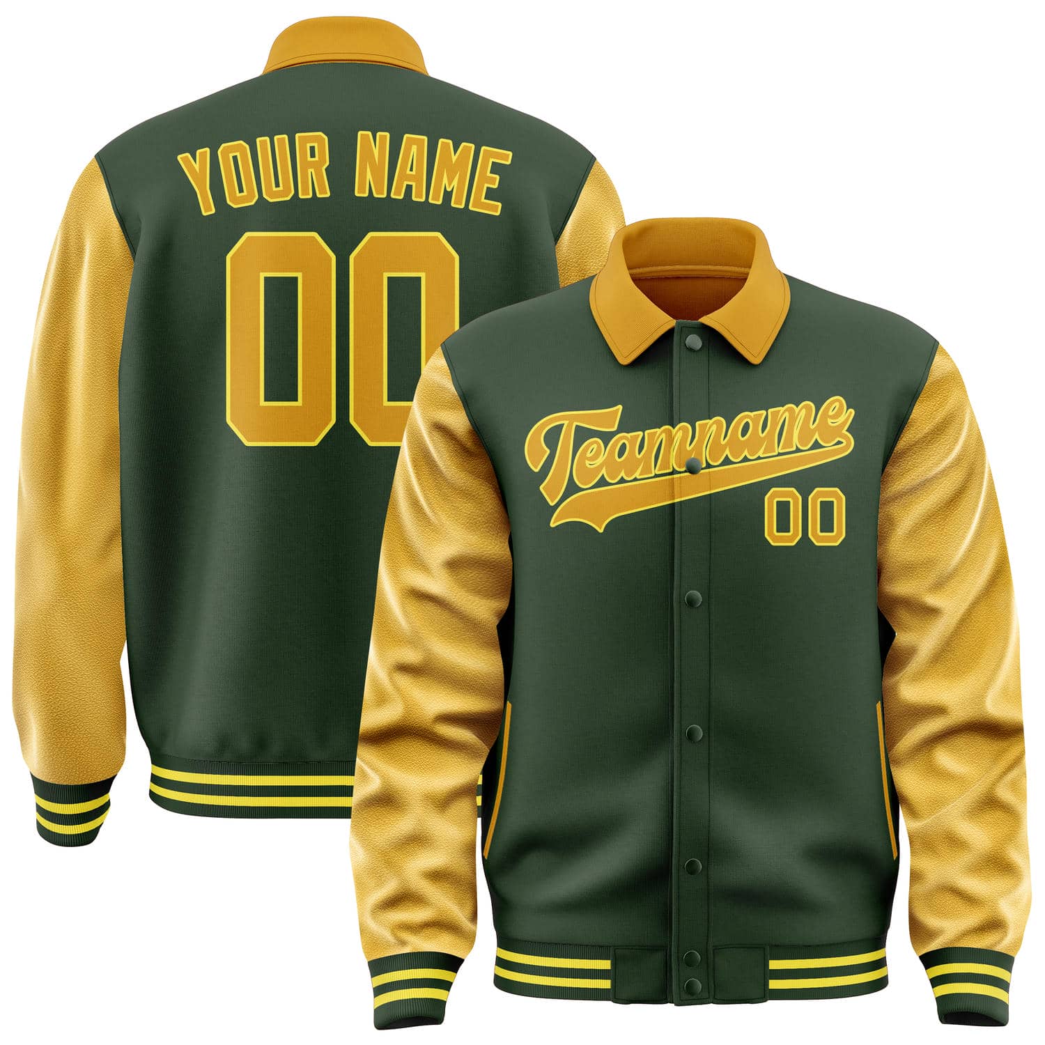 Custom Dark Green Yellow Jacket