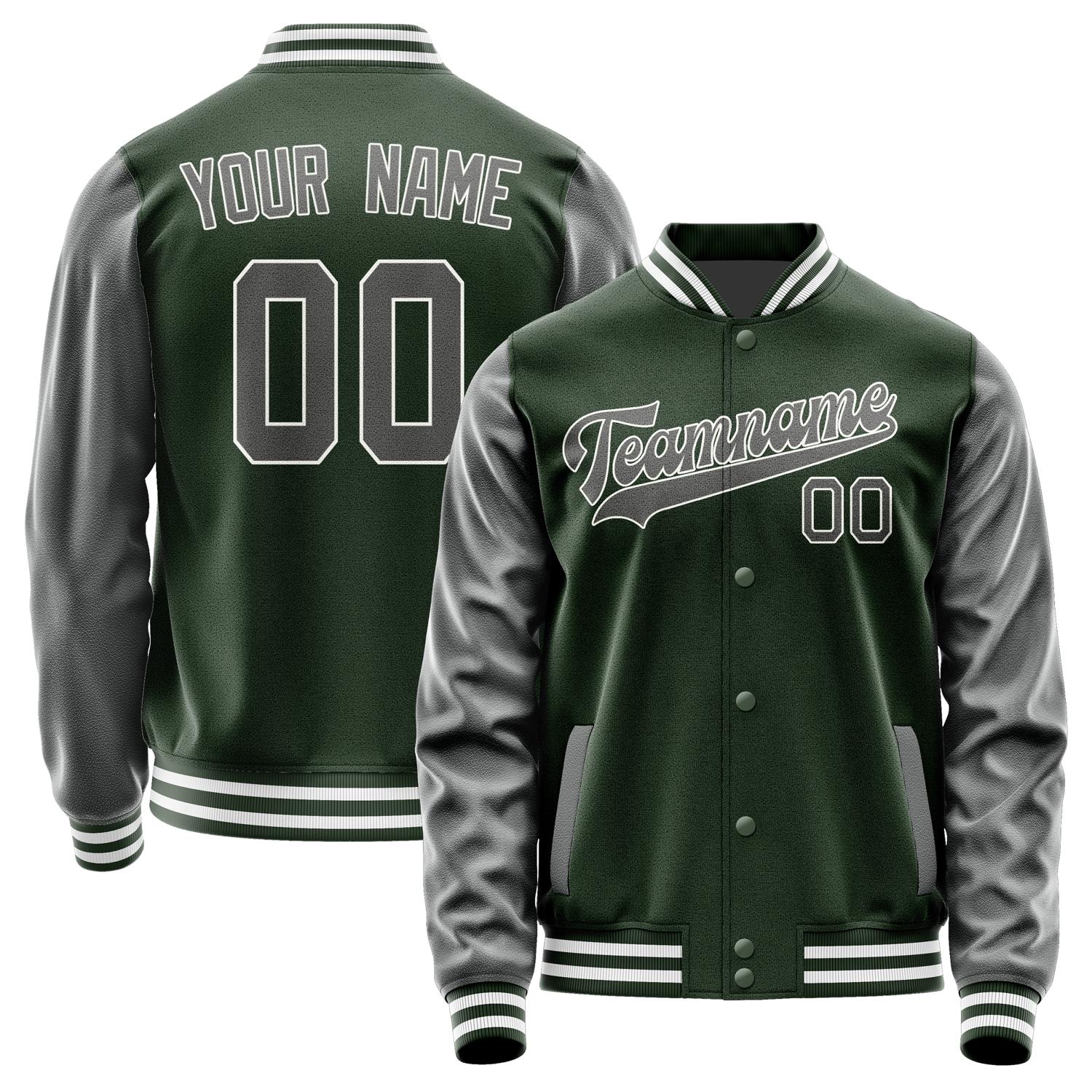 Custom Dark Green Dark Grey Jacket JA0606200618B31820