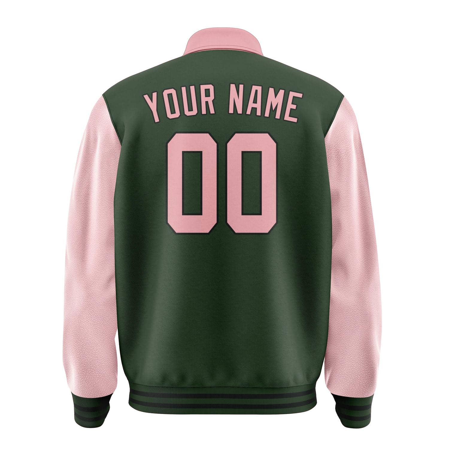Custom Dark Green Light Pink Jacket