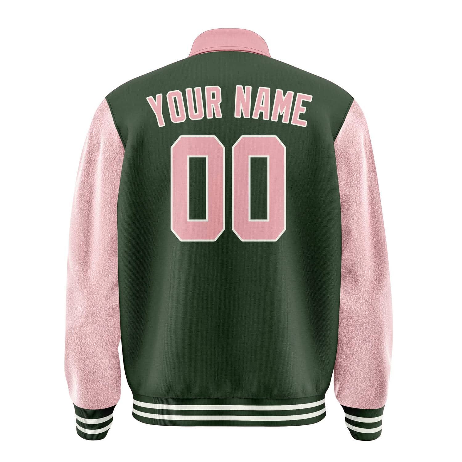 Custom Dark Green Light Pink Jacket