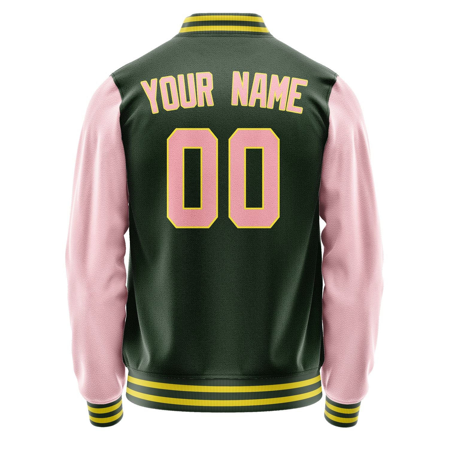 Custom Dark Green Light Pink Jacket JA0606210626B32621