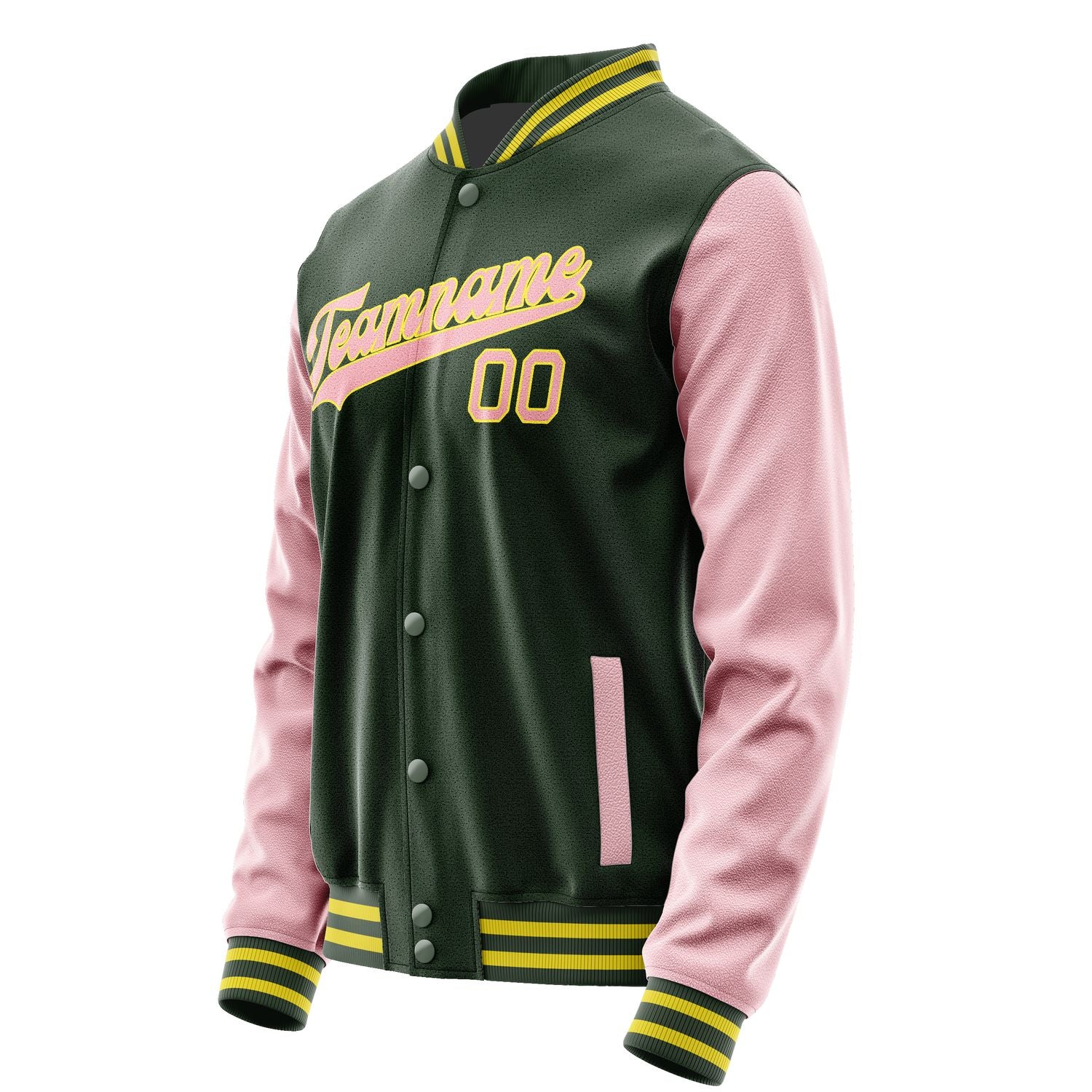 Custom Dark Green Light Pink Jacket JA0606210626B32621