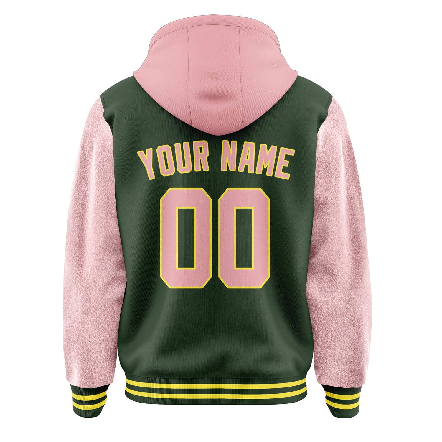 Custom Dark Green Light Pink Jacket