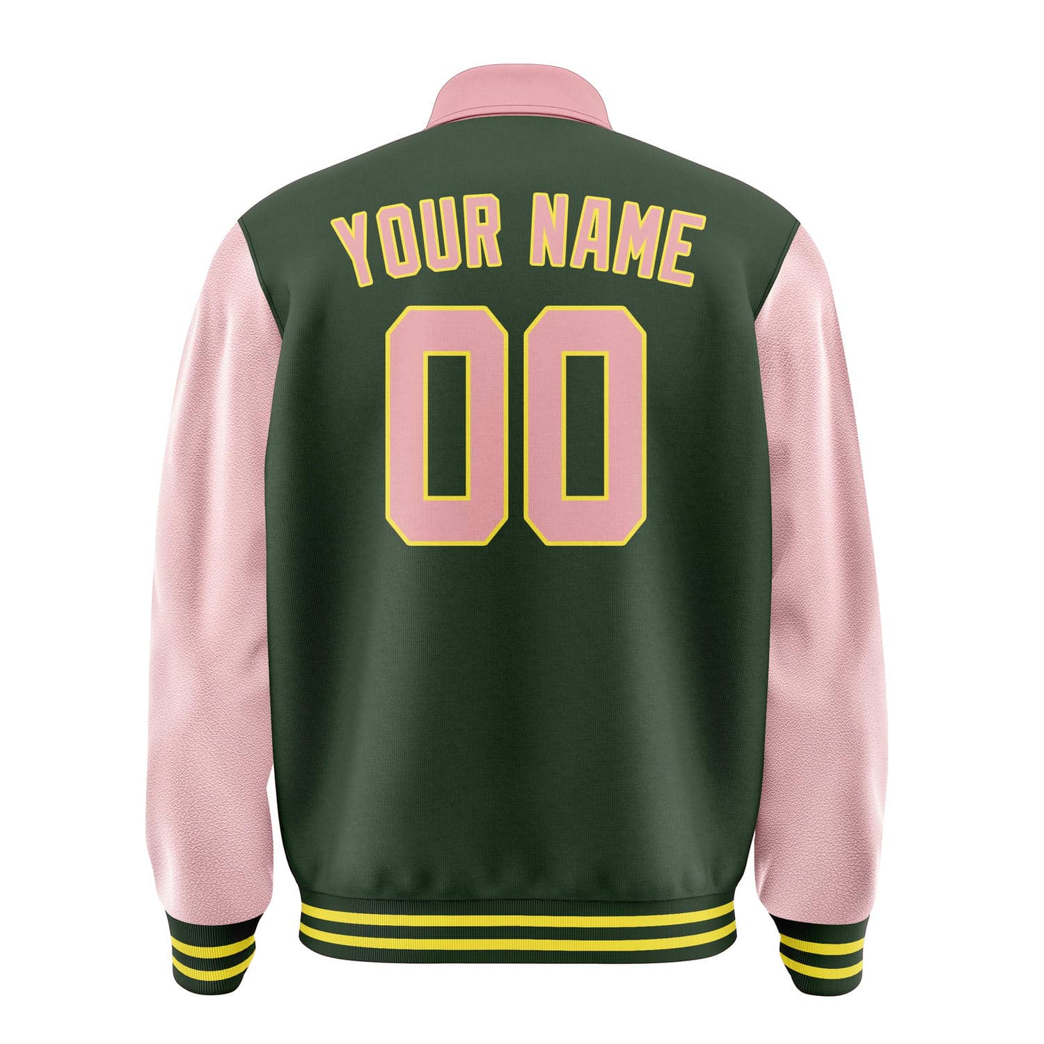 Custom Dark Green Light Pink Jacket