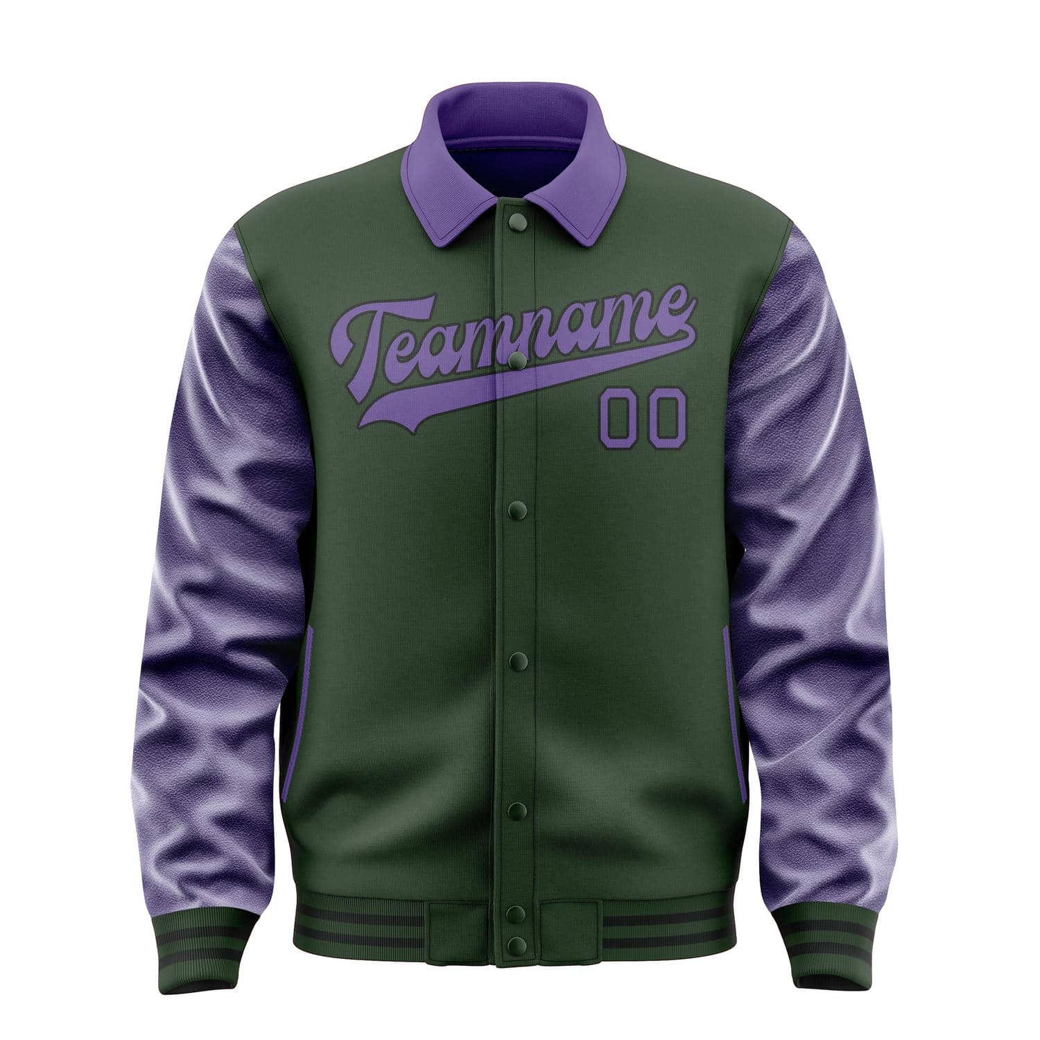 Custom Dark Green Light Purple Jacket