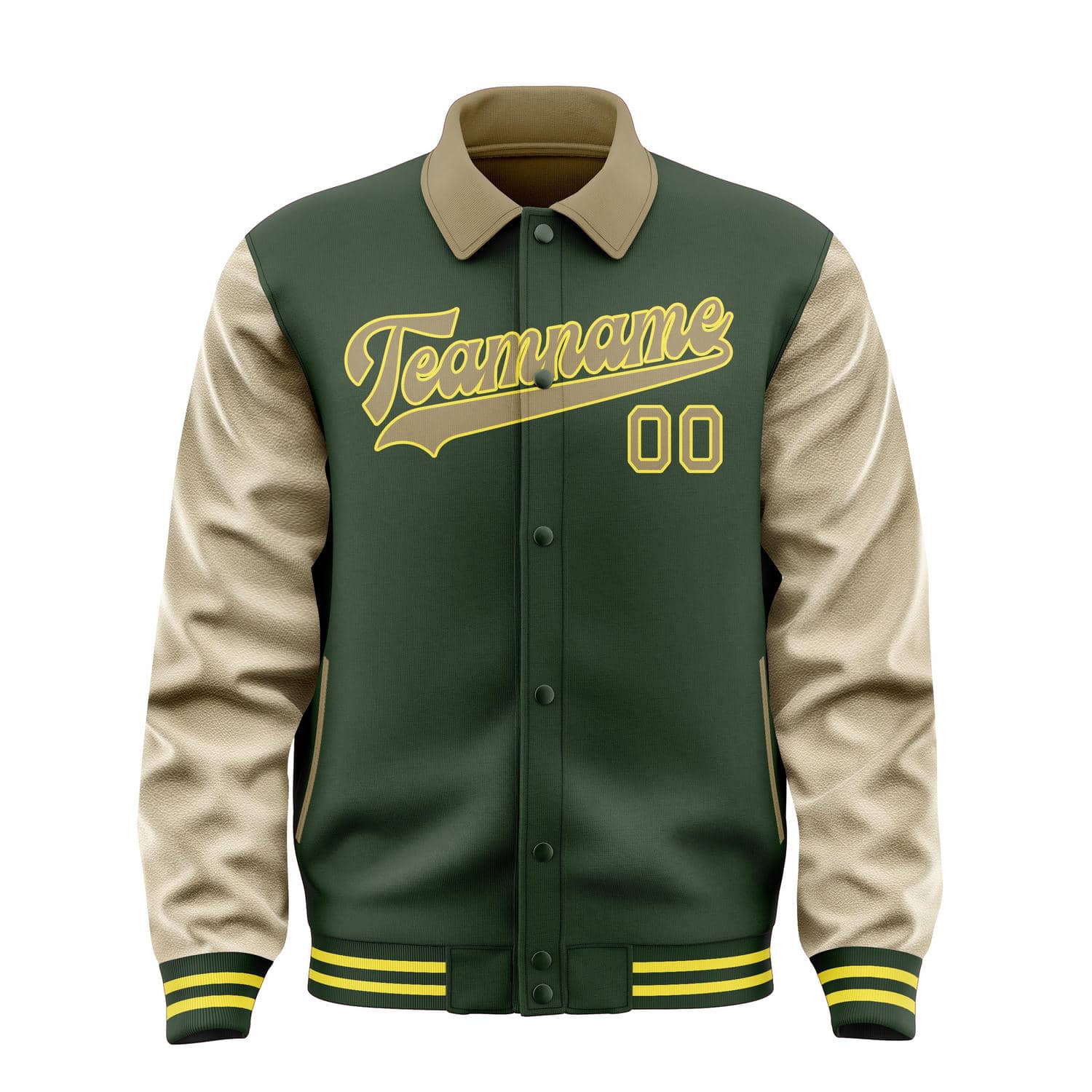 Custom Dark Green Light Khaki Jacket