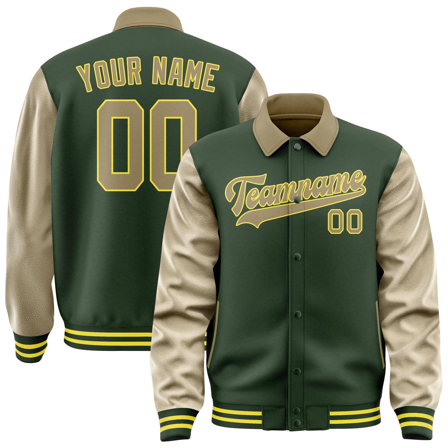 Custom Dark Green Light Khaki Jacket
