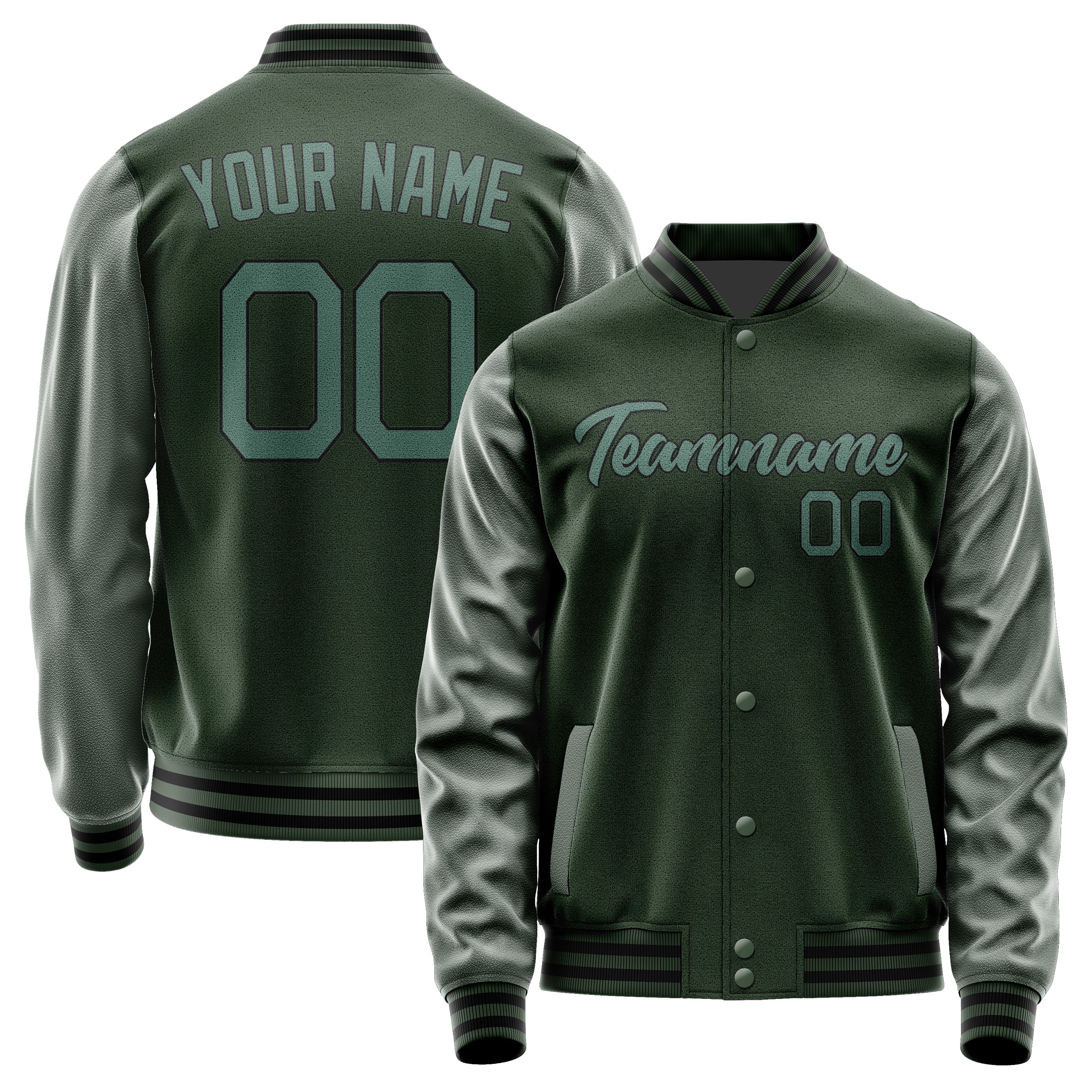 Custom Dark Green Blue Green Jacket JA0606270617B21727