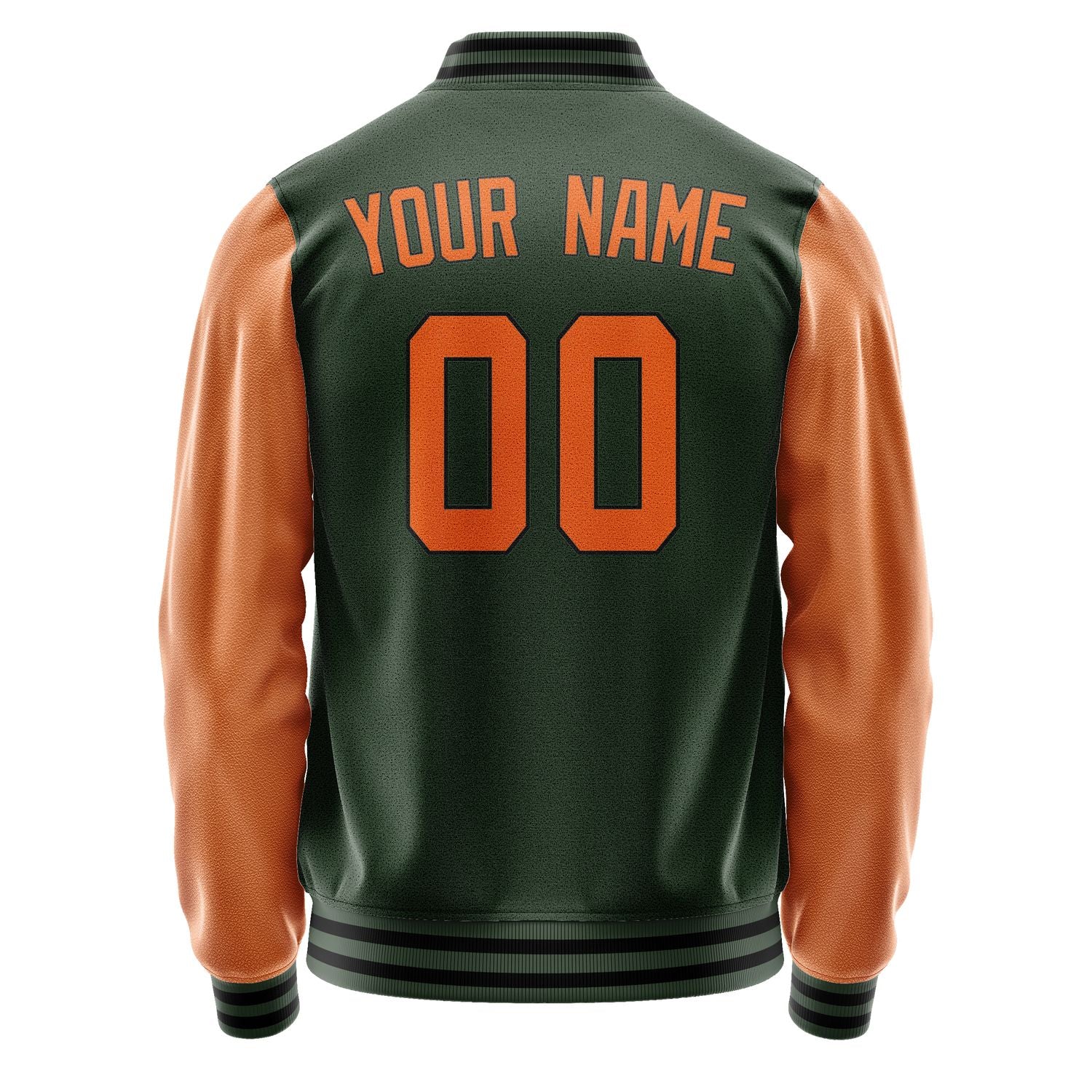 Custom Dark Green Orange Jacket JA0606280617B31728