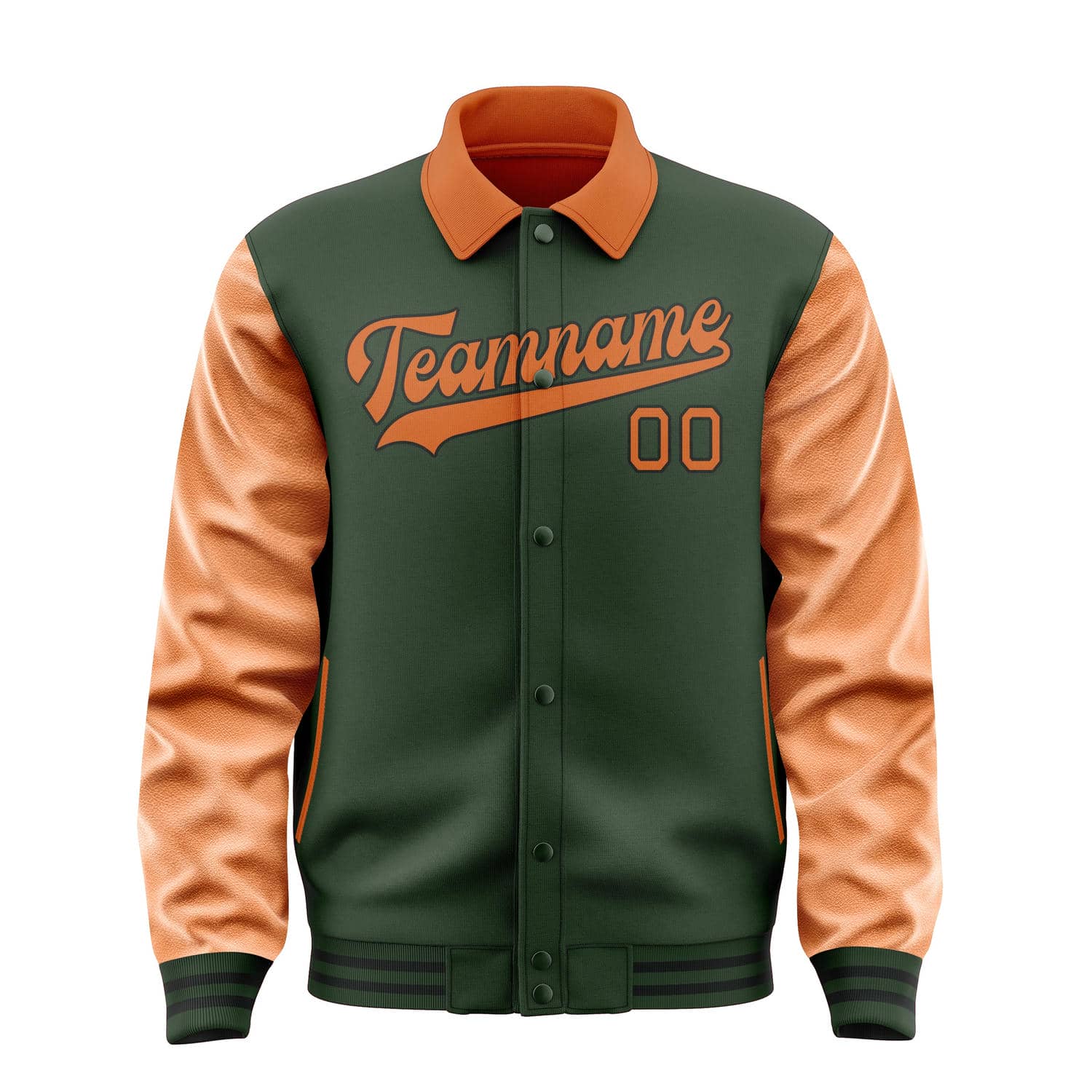 Custom Dark Green Orange Jacket