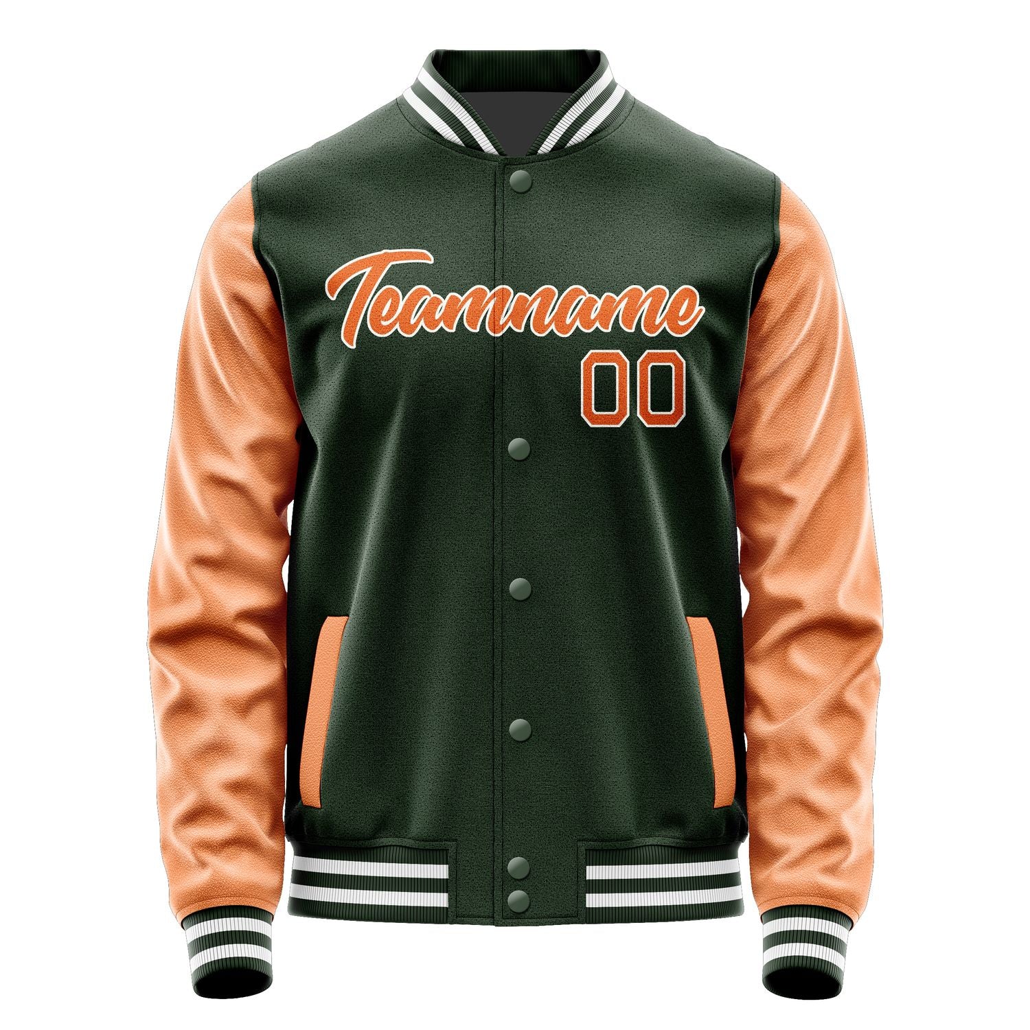 Custom Dark Green Orange Jacket JA0606280617B21728