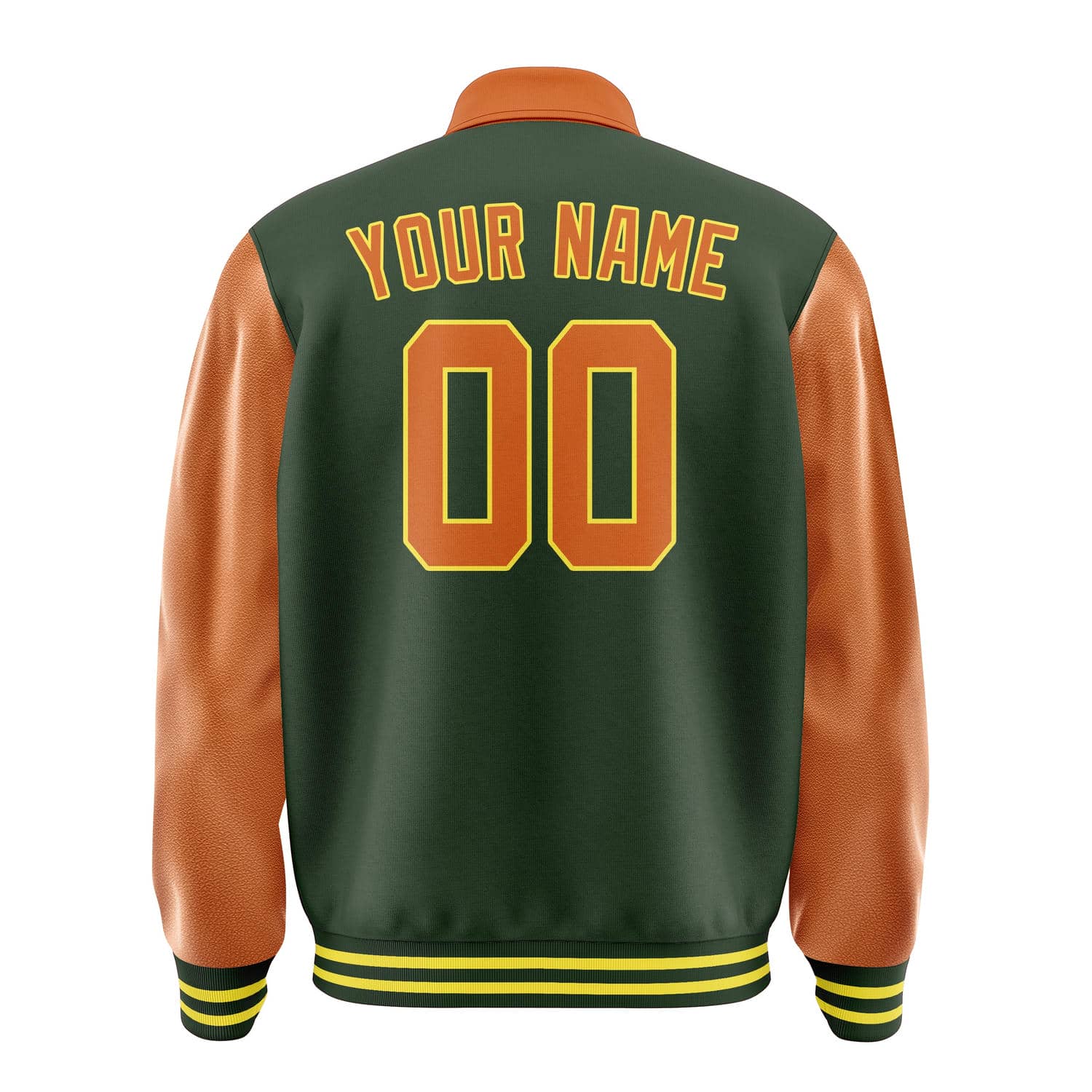 Custom Dark Green Orange Jacket