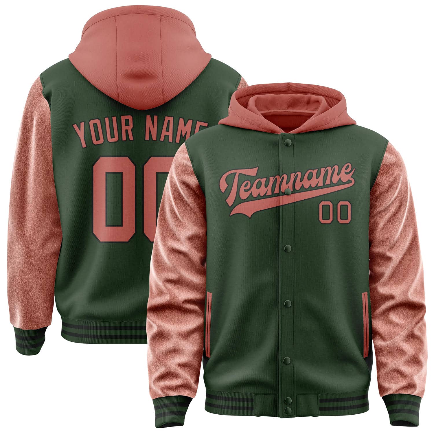 Custom Dark Green Copper Rose Jacket