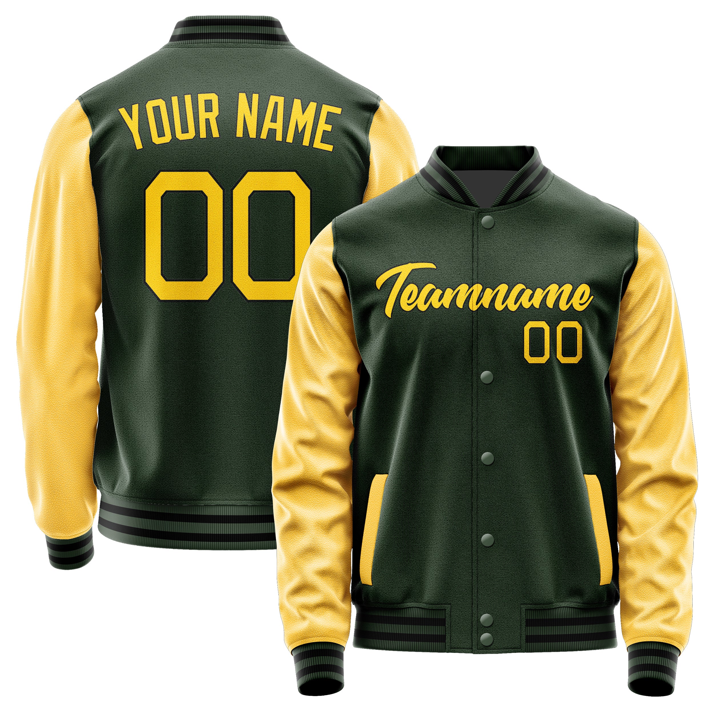 Custom Dark Green Gold Jacket JA0606300617B21730