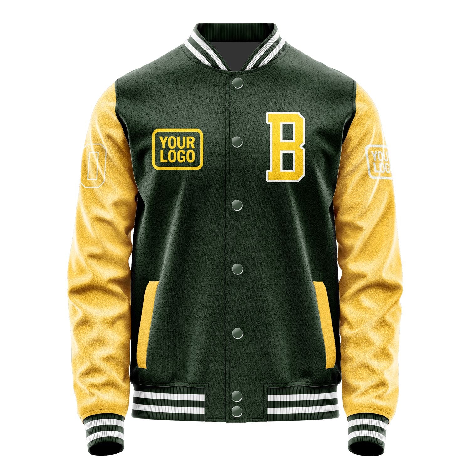 Custom Dark Green Gold Jacket JA060630061818303018
