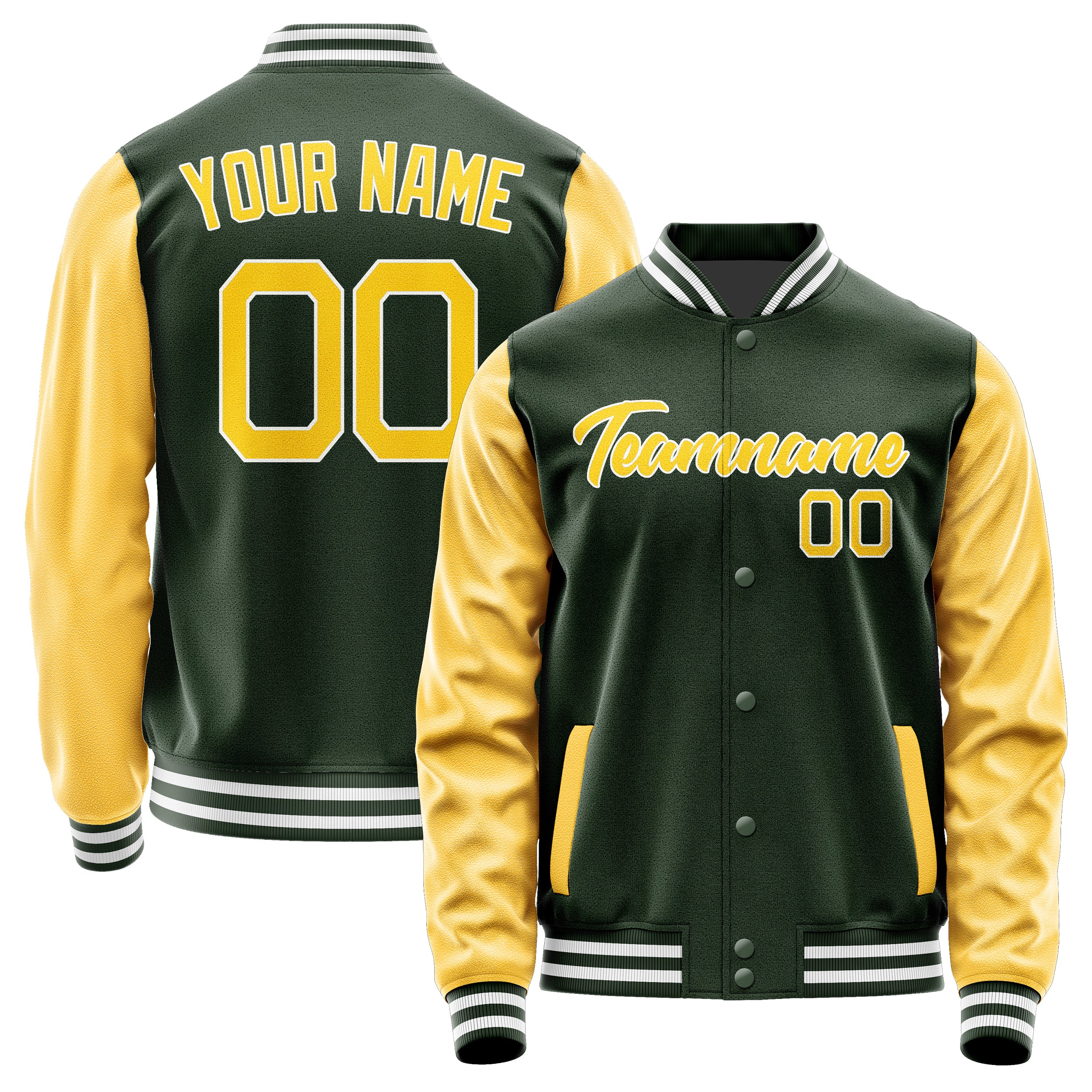 Custom Dark Green Gold Jacket JA0606300618B21830